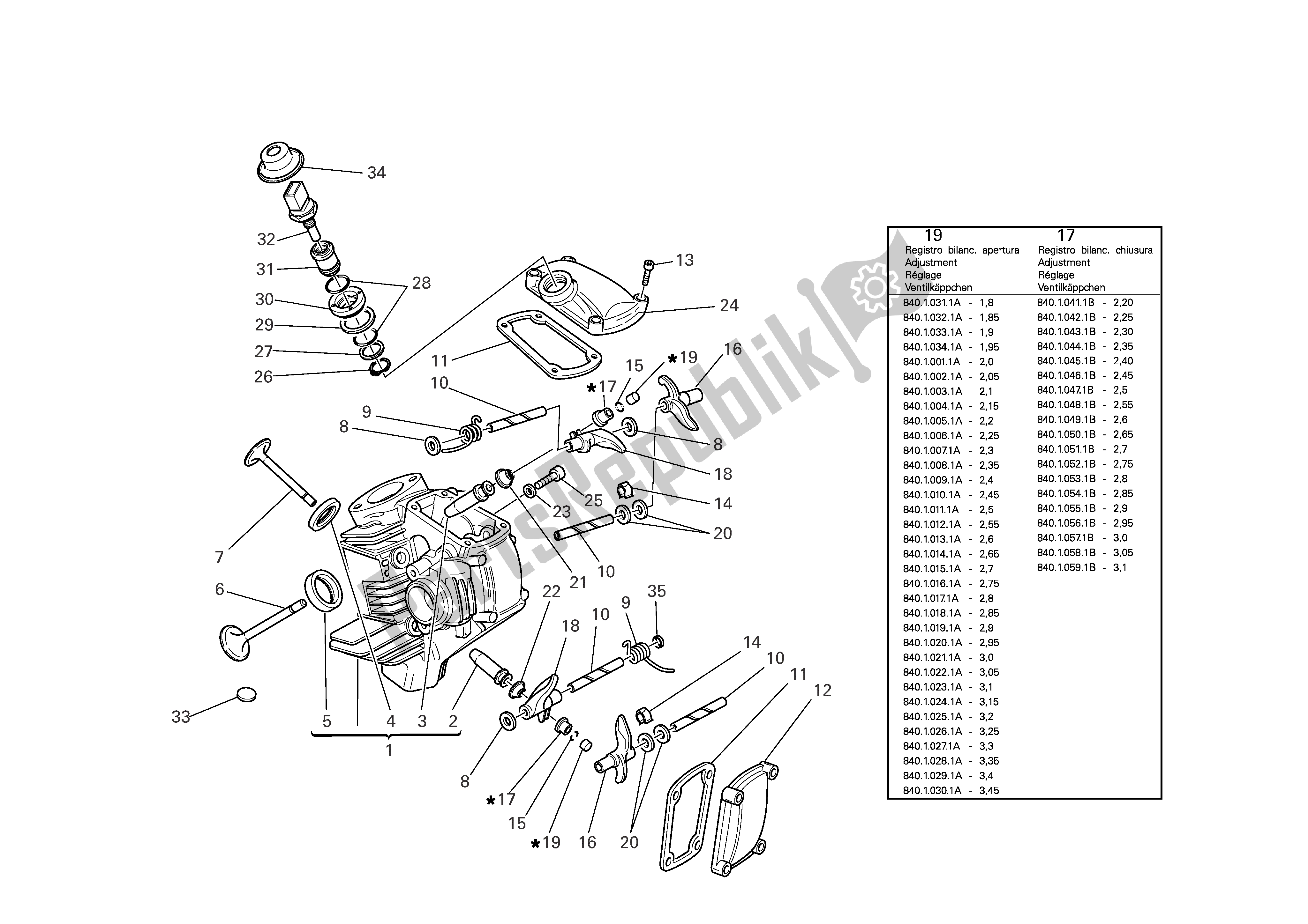 Alle onderdelen voor de Horizontale Cilinderkop van de Ducati Monster 695 2008