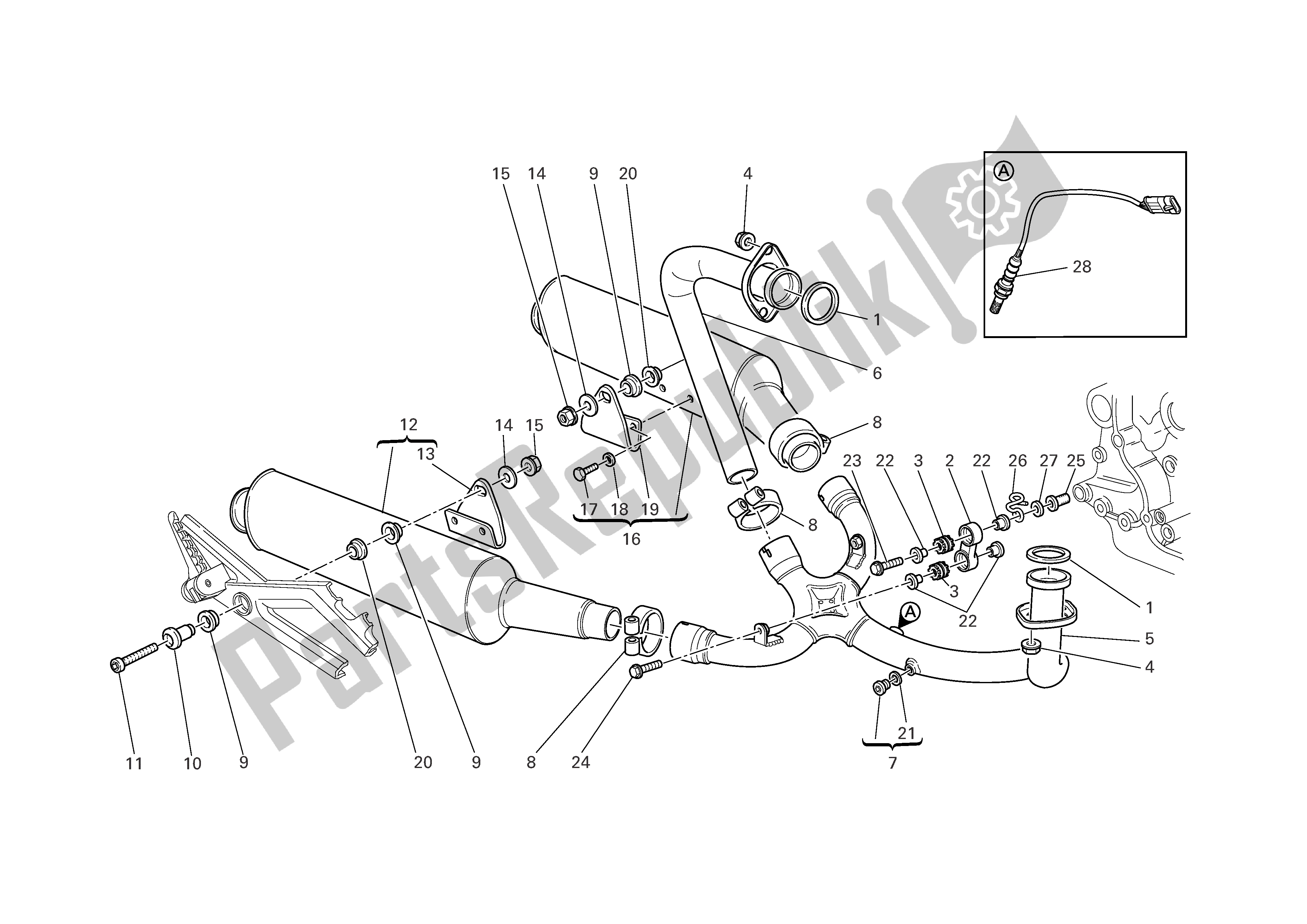 Tutte le parti per il Impianto Di Scarico del Ducati Monster 695 2008