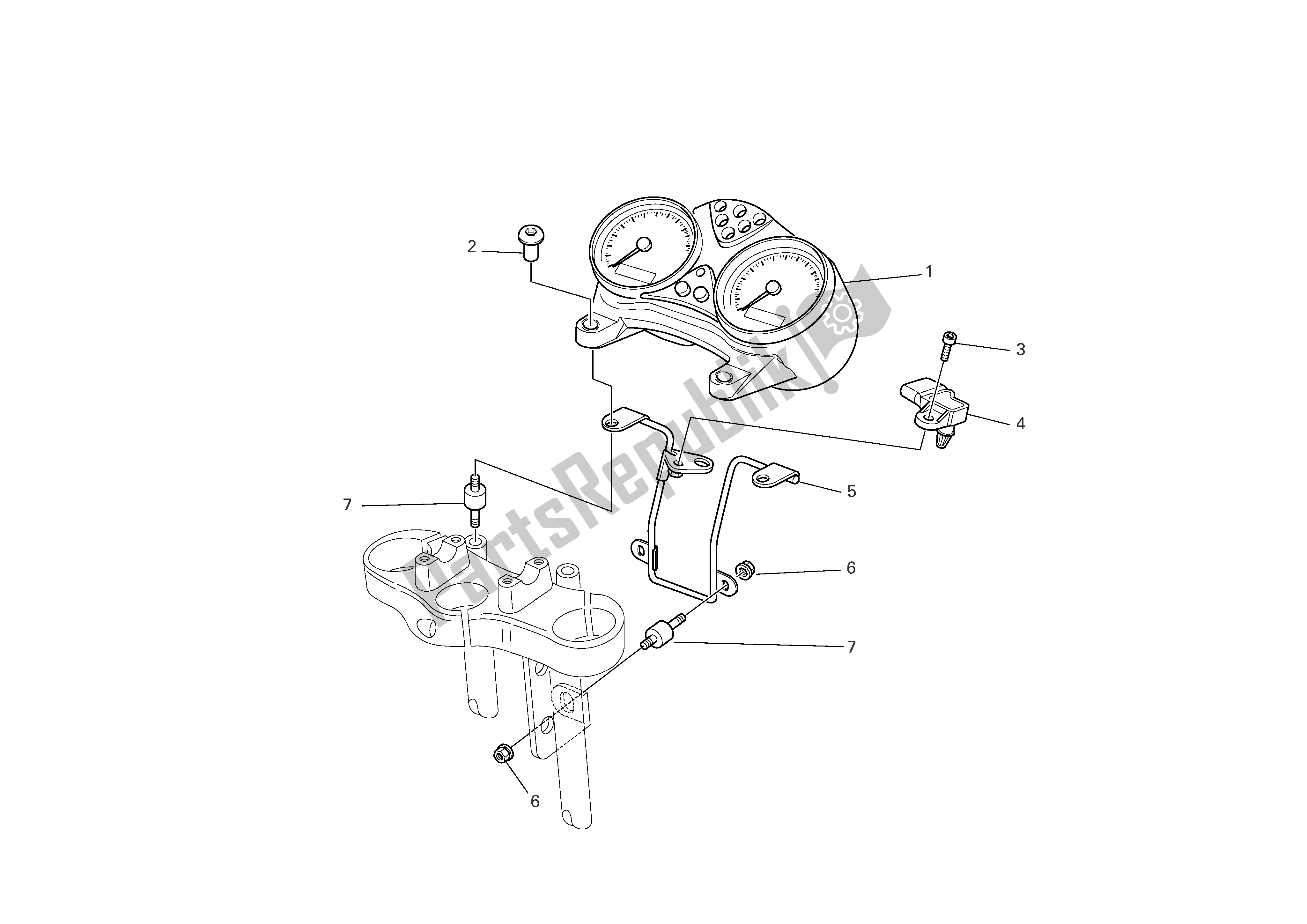 Alle onderdelen voor de Instrumentenpaneel van de Ducati Monster 695 2008