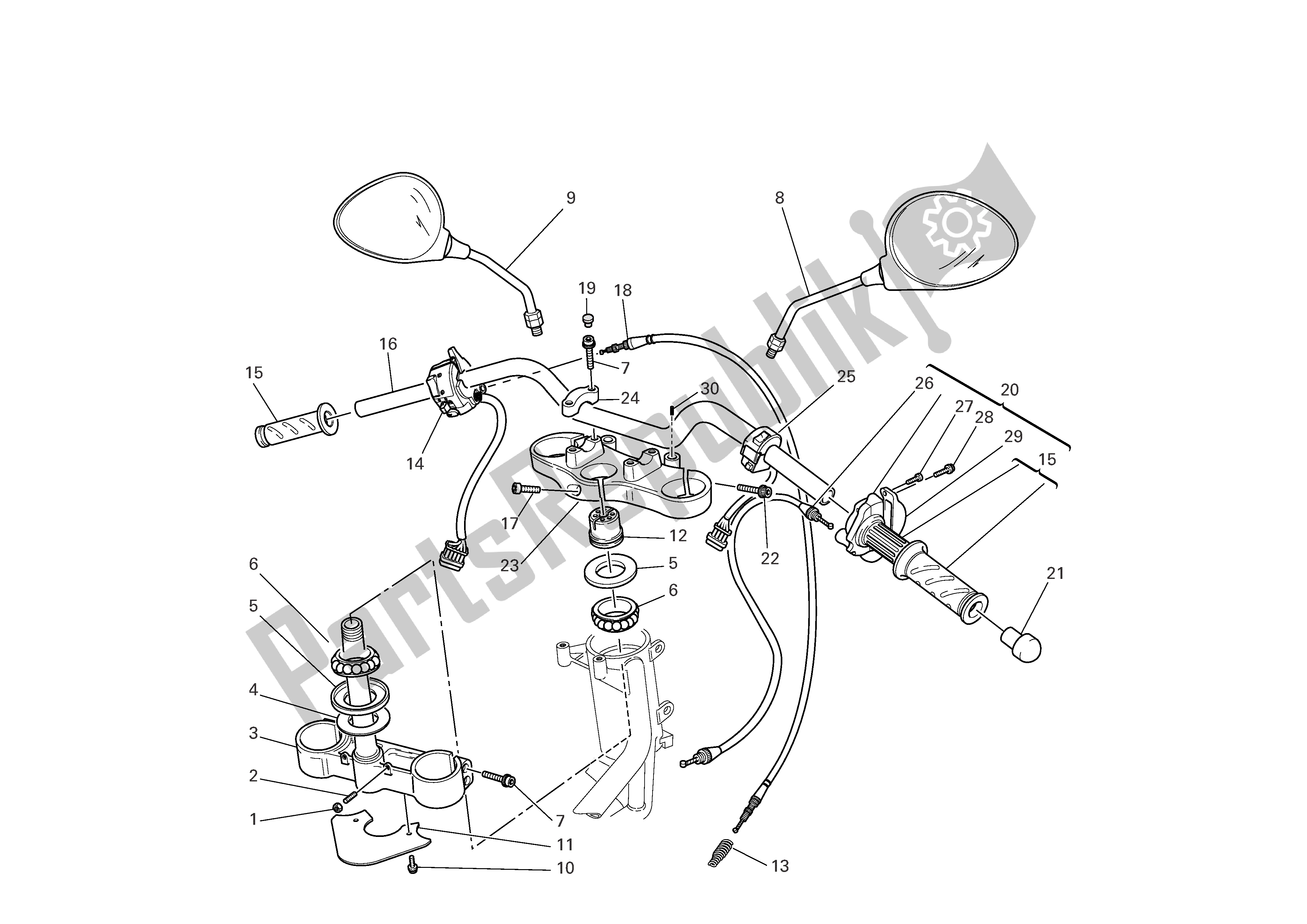 Alle onderdelen voor de Stuur En Bedieningselementen van de Ducati Monster 695 2008