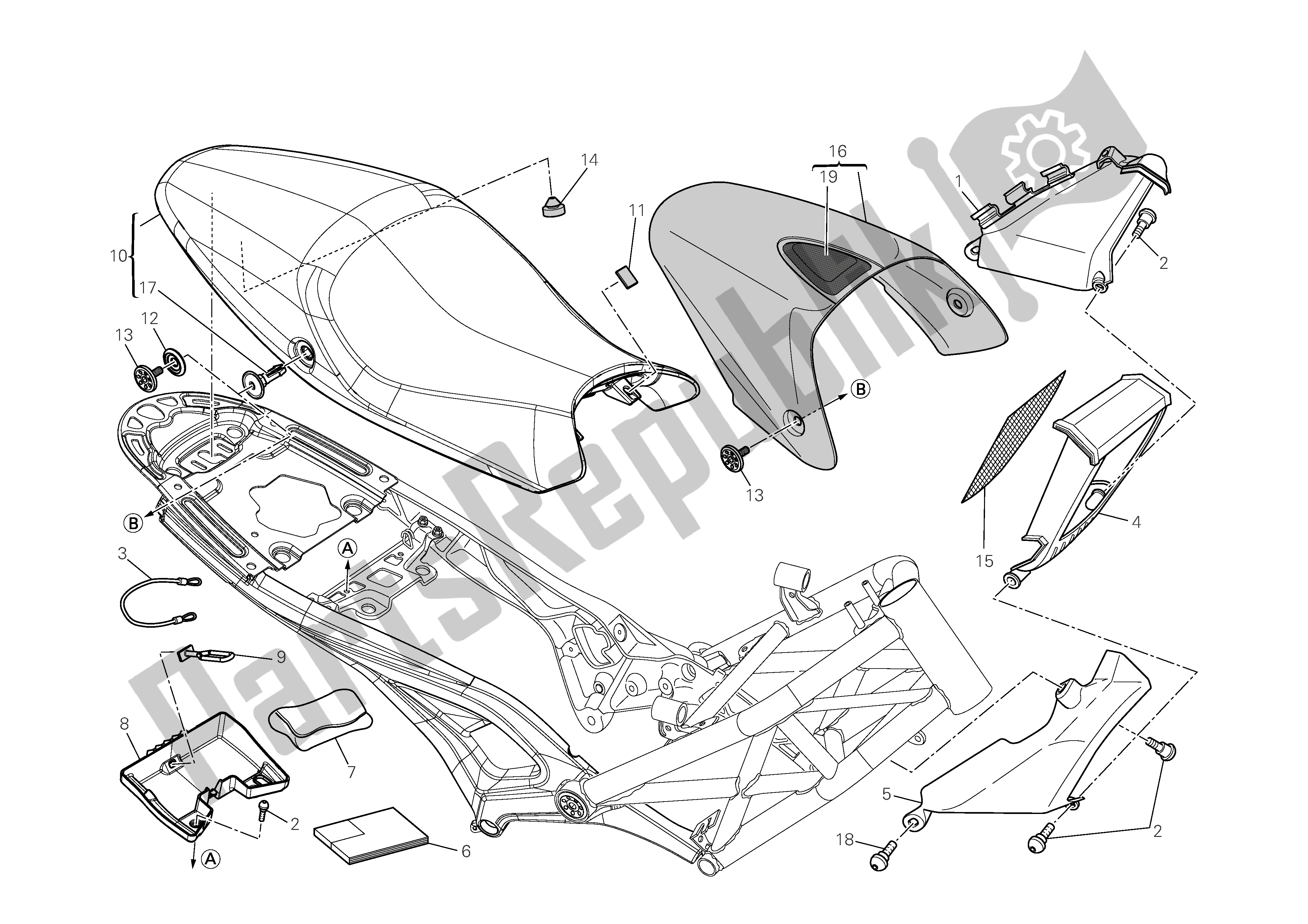 Todas las partes para Asiento de Ducati Monster 696 2009