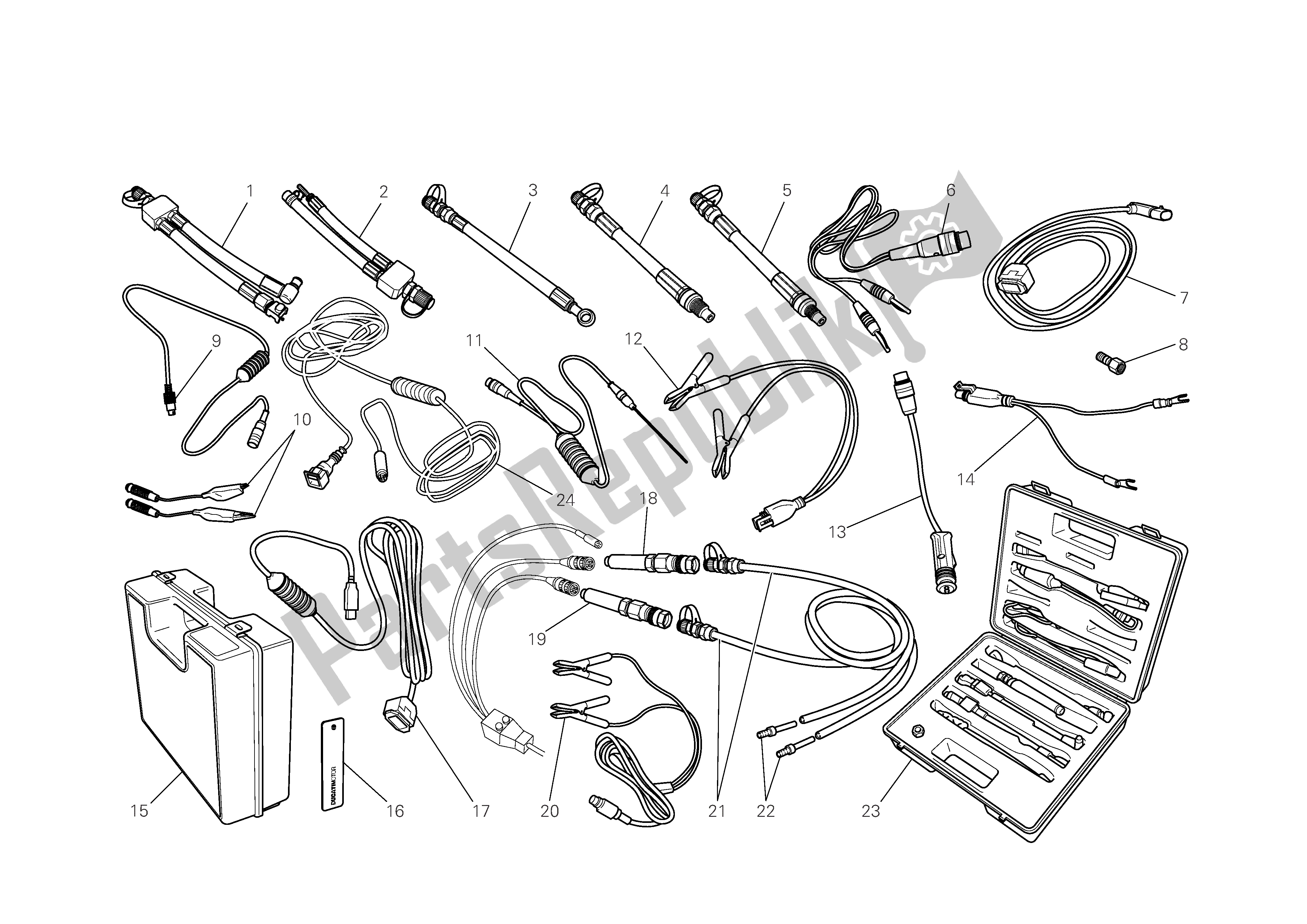 Alle onderdelen voor de Werkplaats Service Tools van de Ducati Monster 696 2009