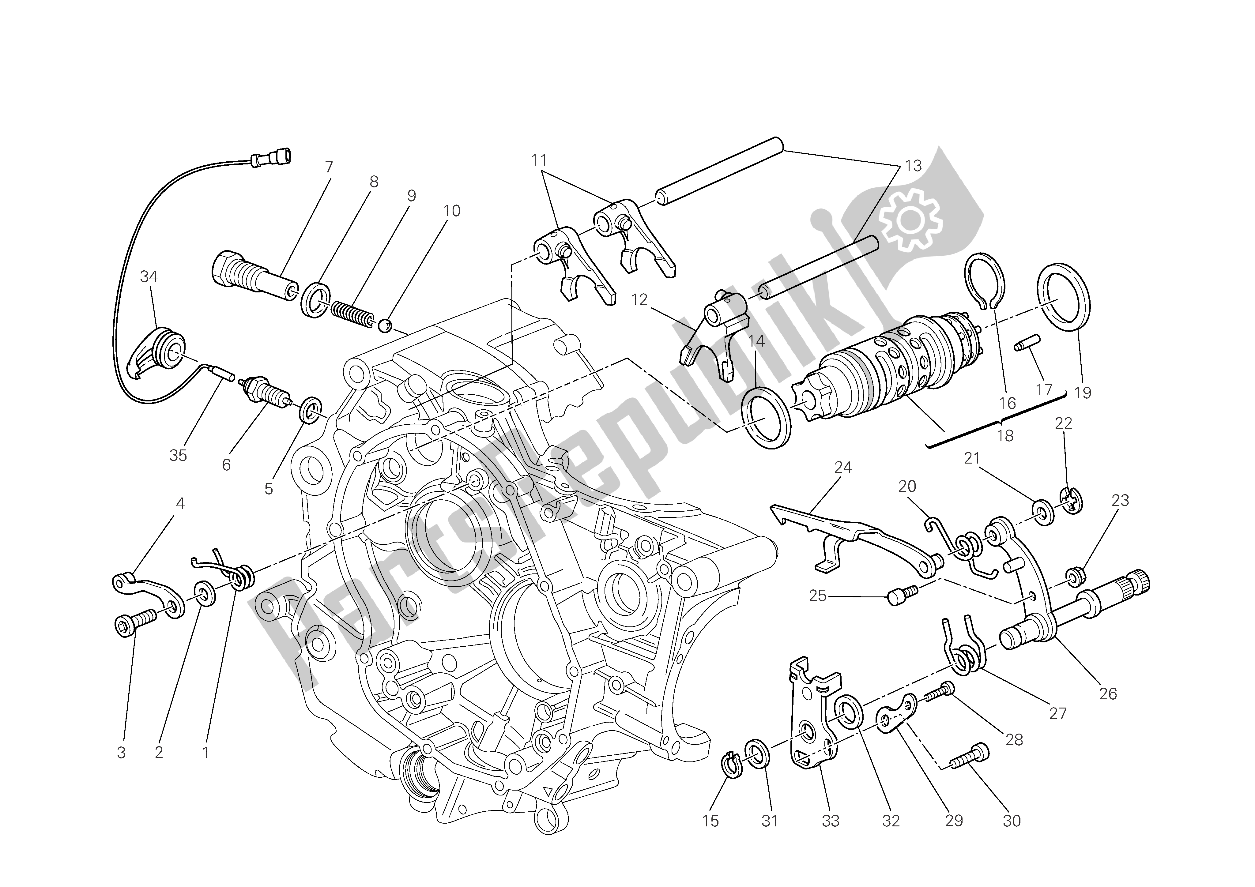 Alle onderdelen voor de Schakeling van de Ducati Monster 696 2009