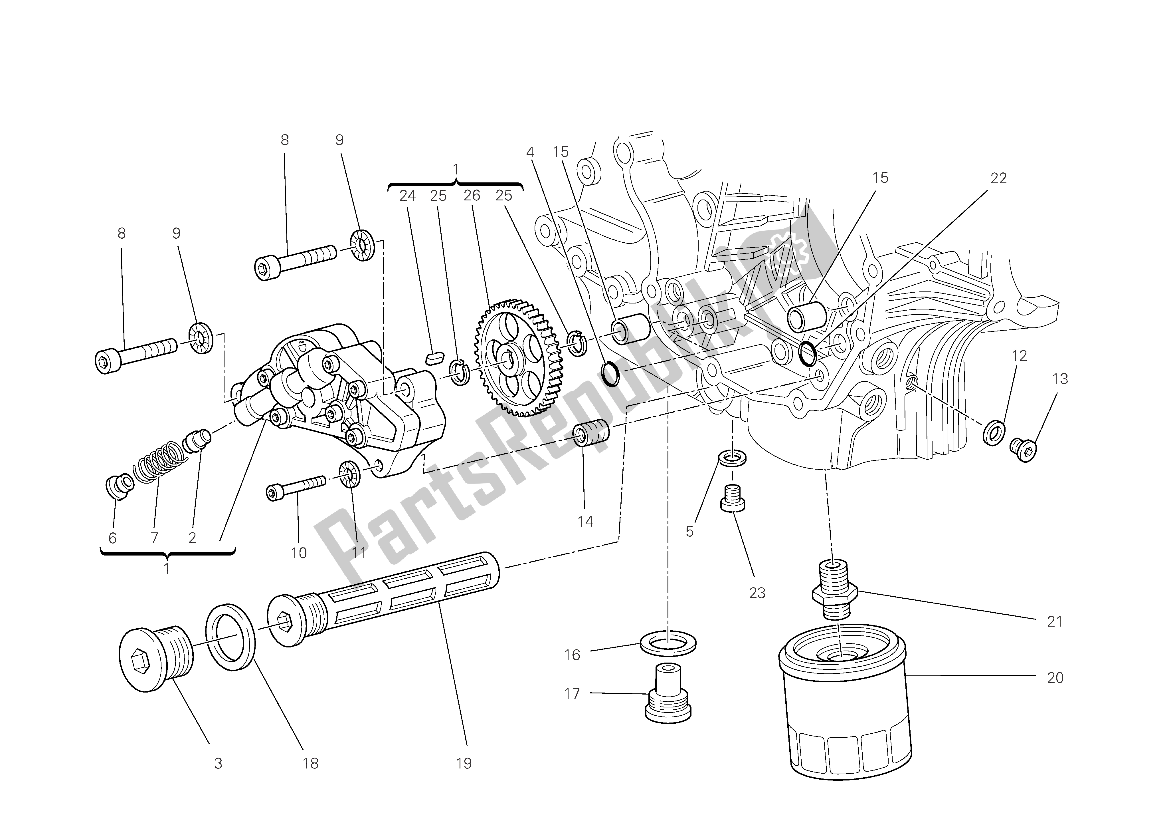 Alle onderdelen voor de Filters En Oliepomp van de Ducati Monster 696 2009