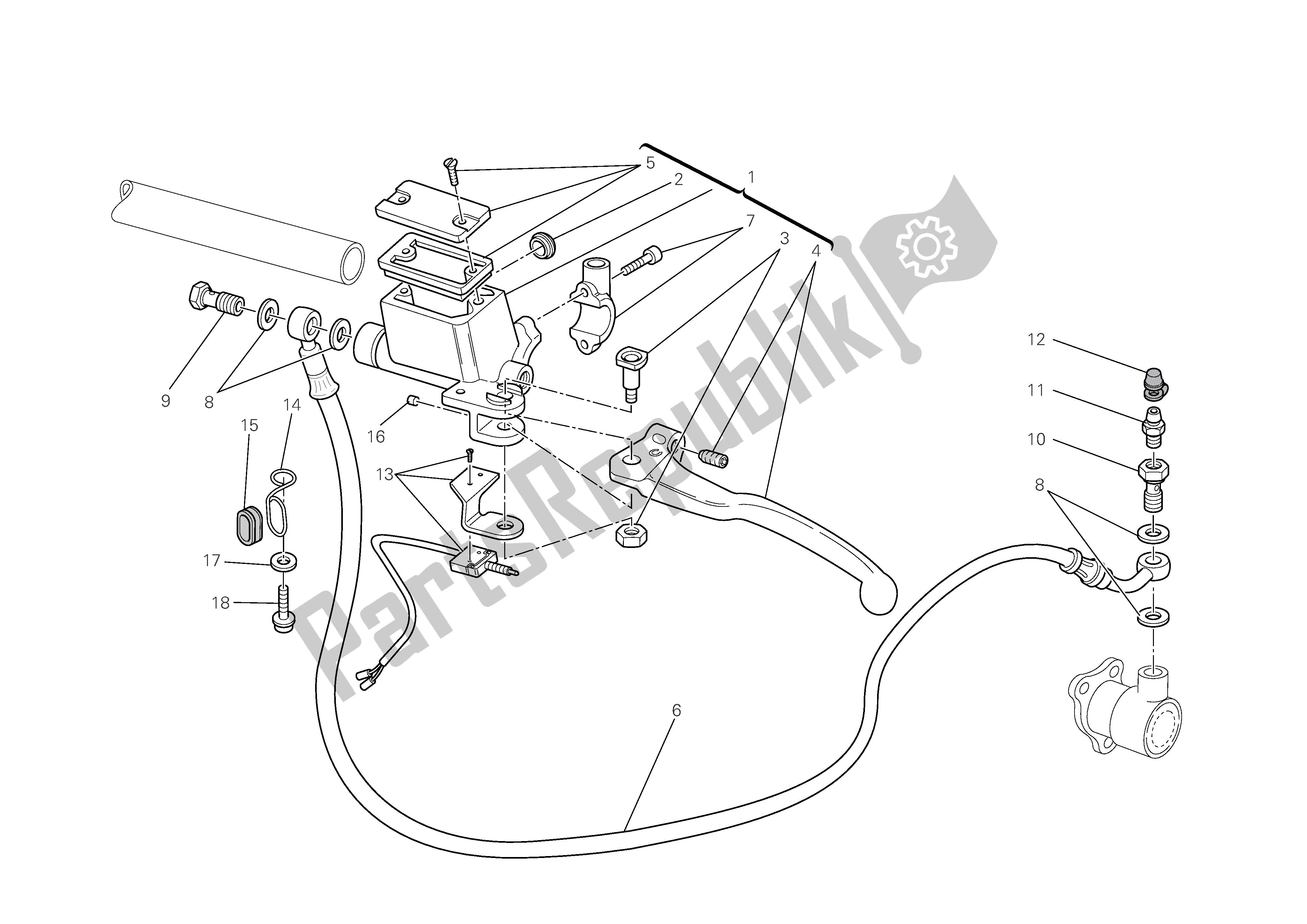 All parts for the Clutch Control of the Ducati Monster 696 2009