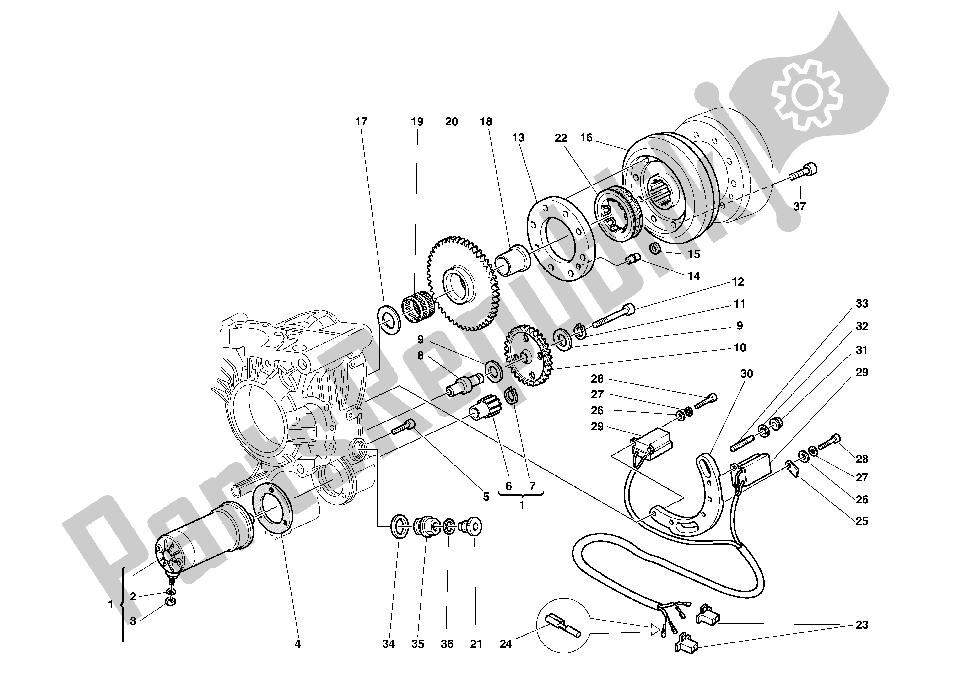 Tutte le parti per il Andignition Avviamento Elettrico del Ducati Monster 750 1996 - 2001