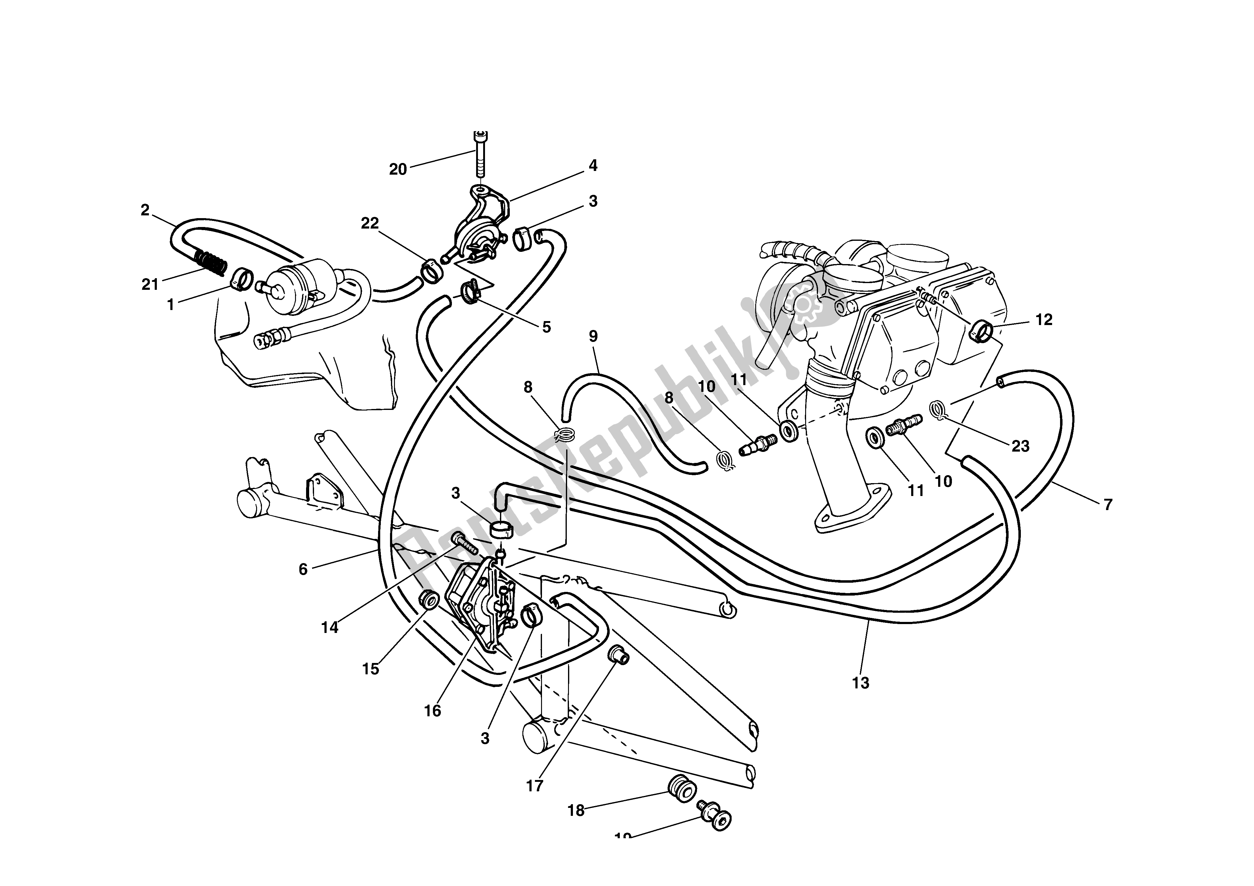 Tutte le parti per il Alimentazione Carburante del Ducati Monster 750 1996 - 2001