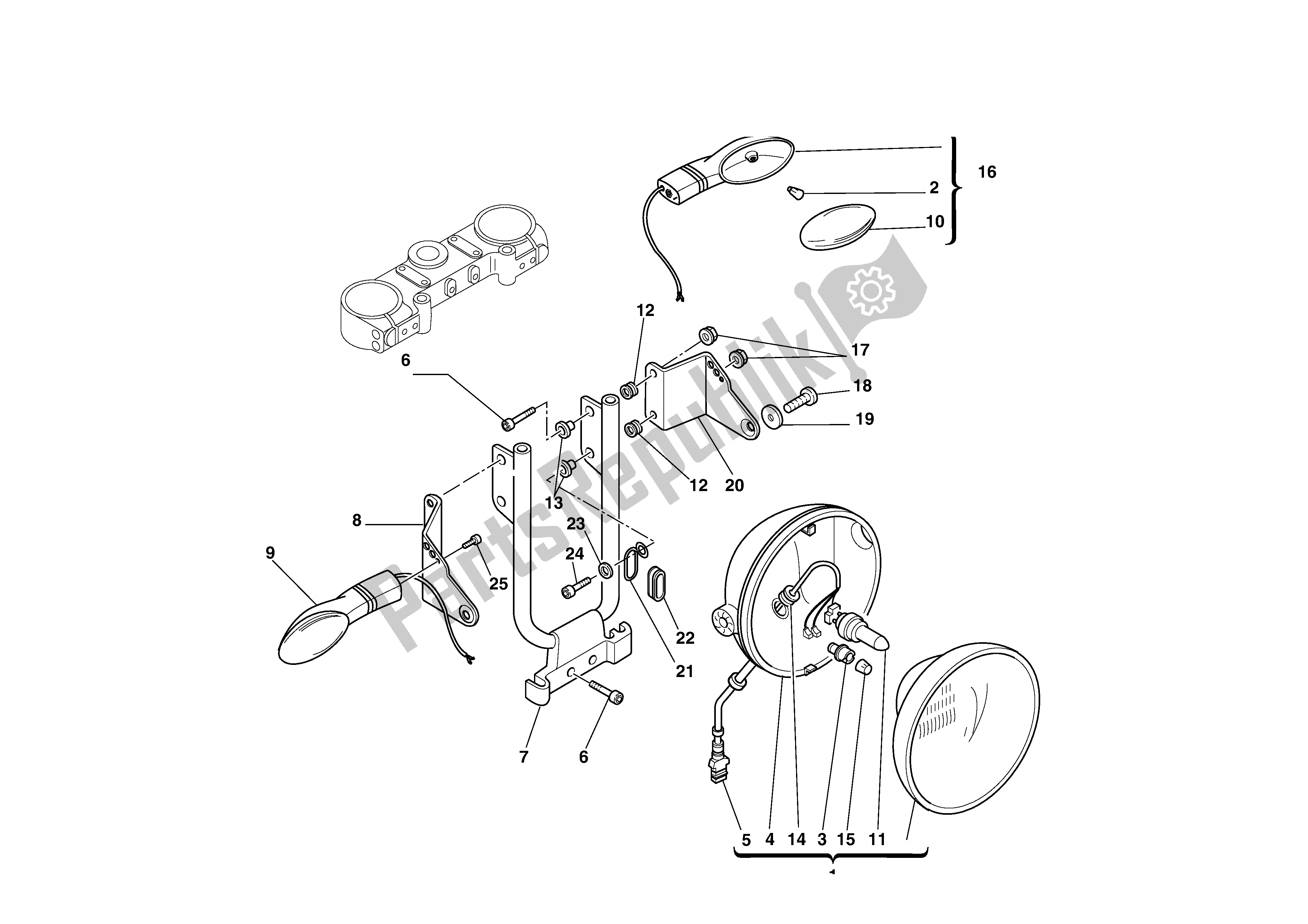 Todas las partes para Faro Delantero de Ducati Monster 750 1996 - 2001