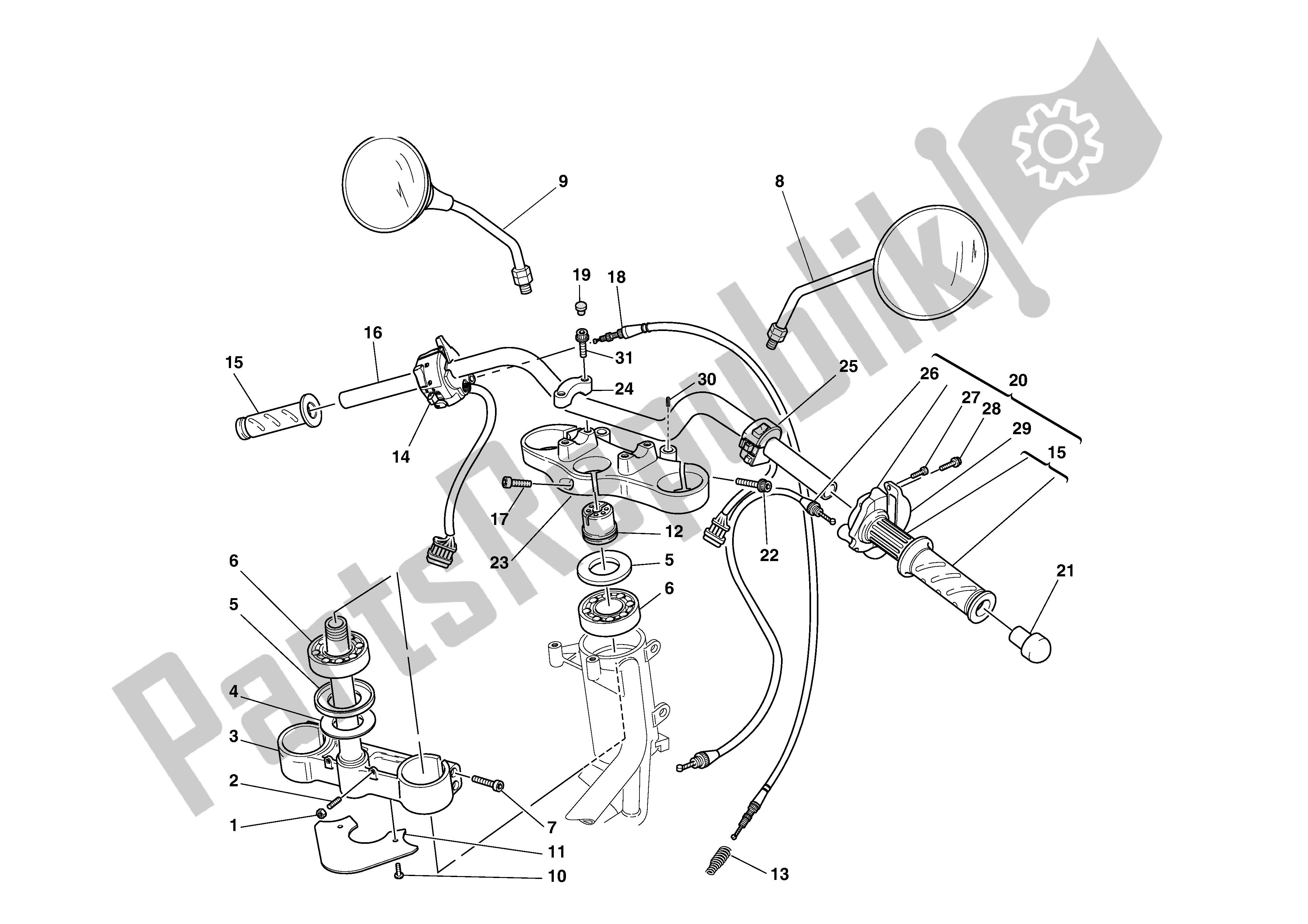 Todas las partes para Manillar Y Controles de Ducati Monster 750 2002