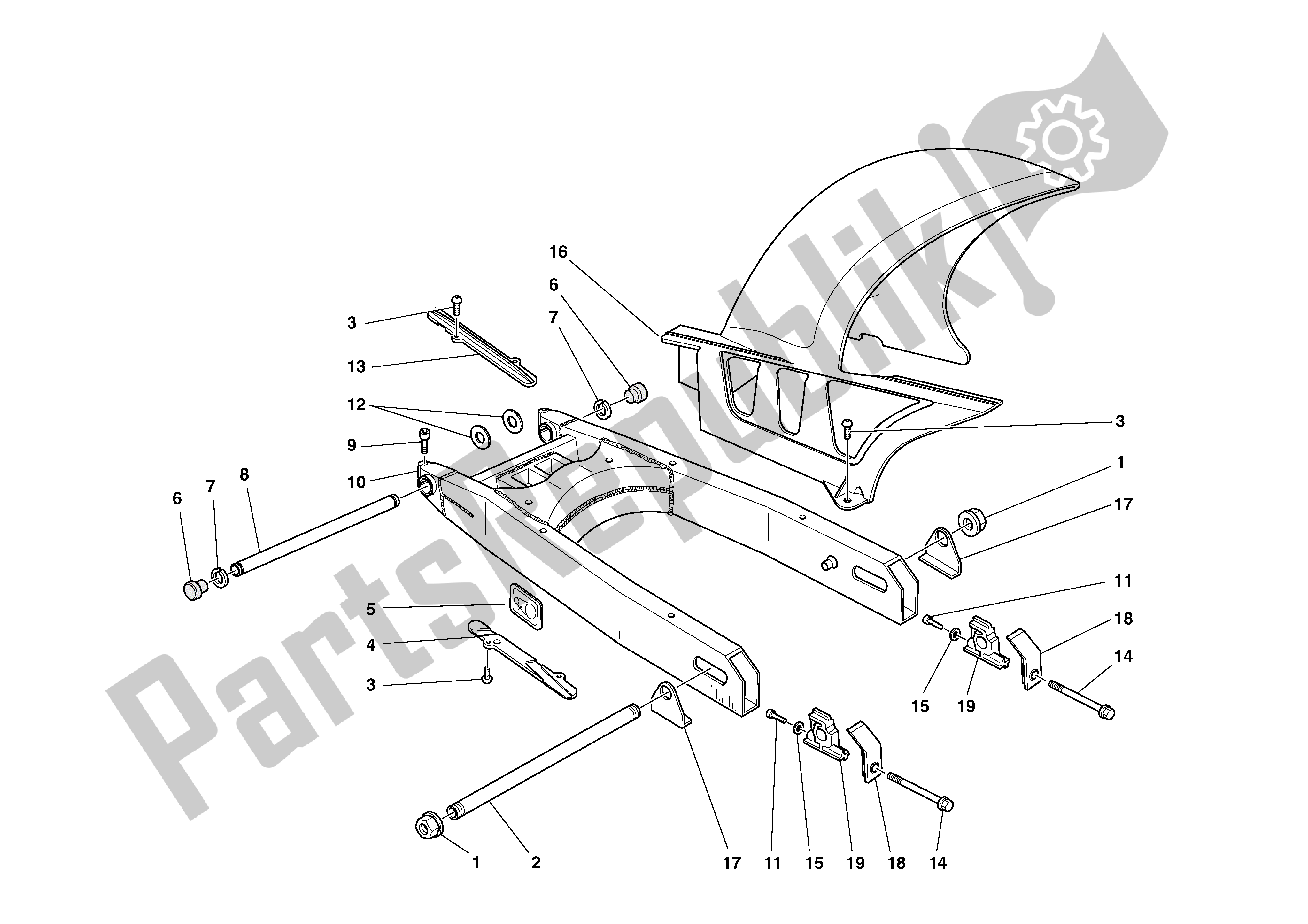 Todas las partes para Basculante Y Cadena de Ducati Monster 750 2002