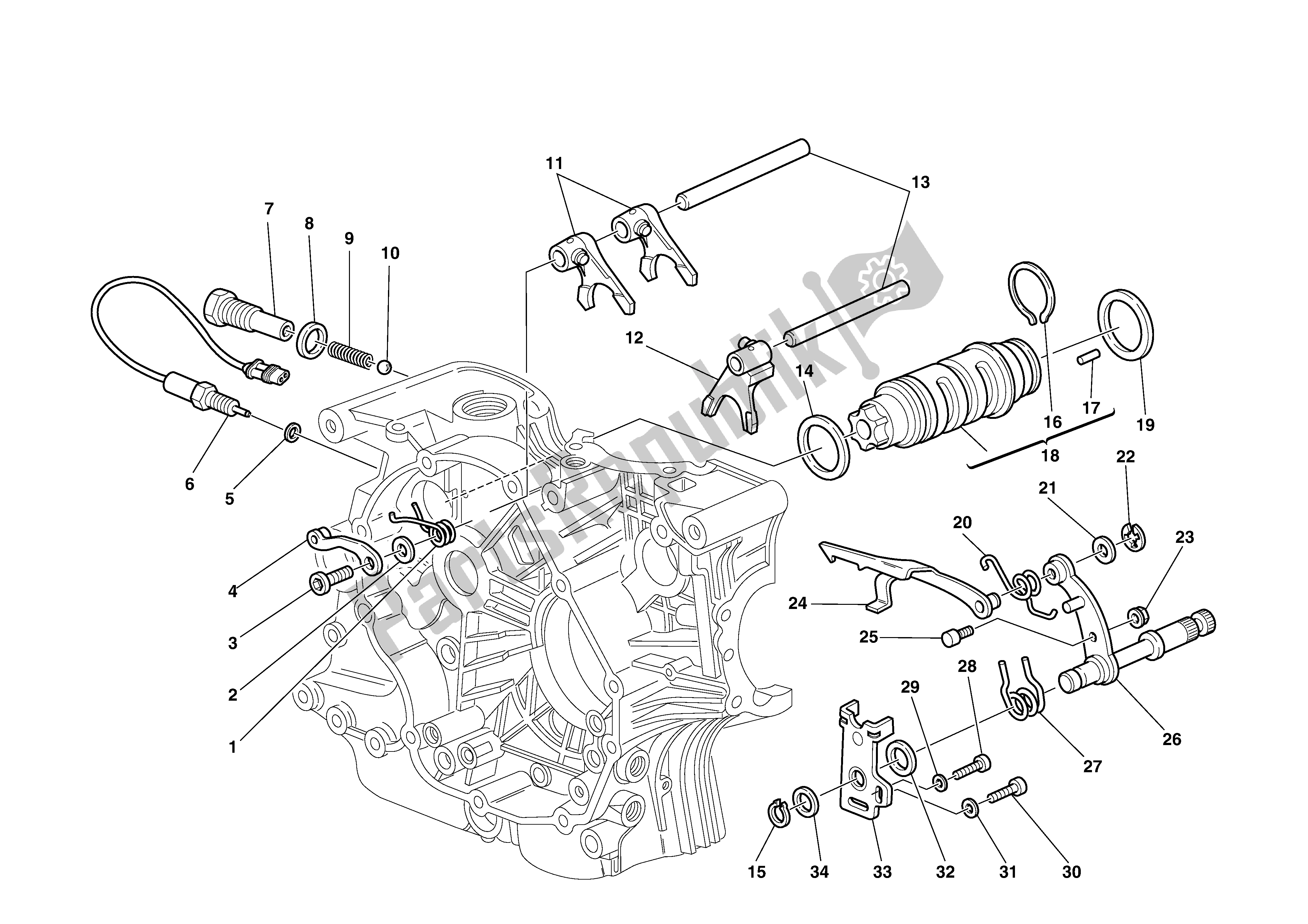 Tutte le parti per il Gearchange del Ducati Monster 750 2002