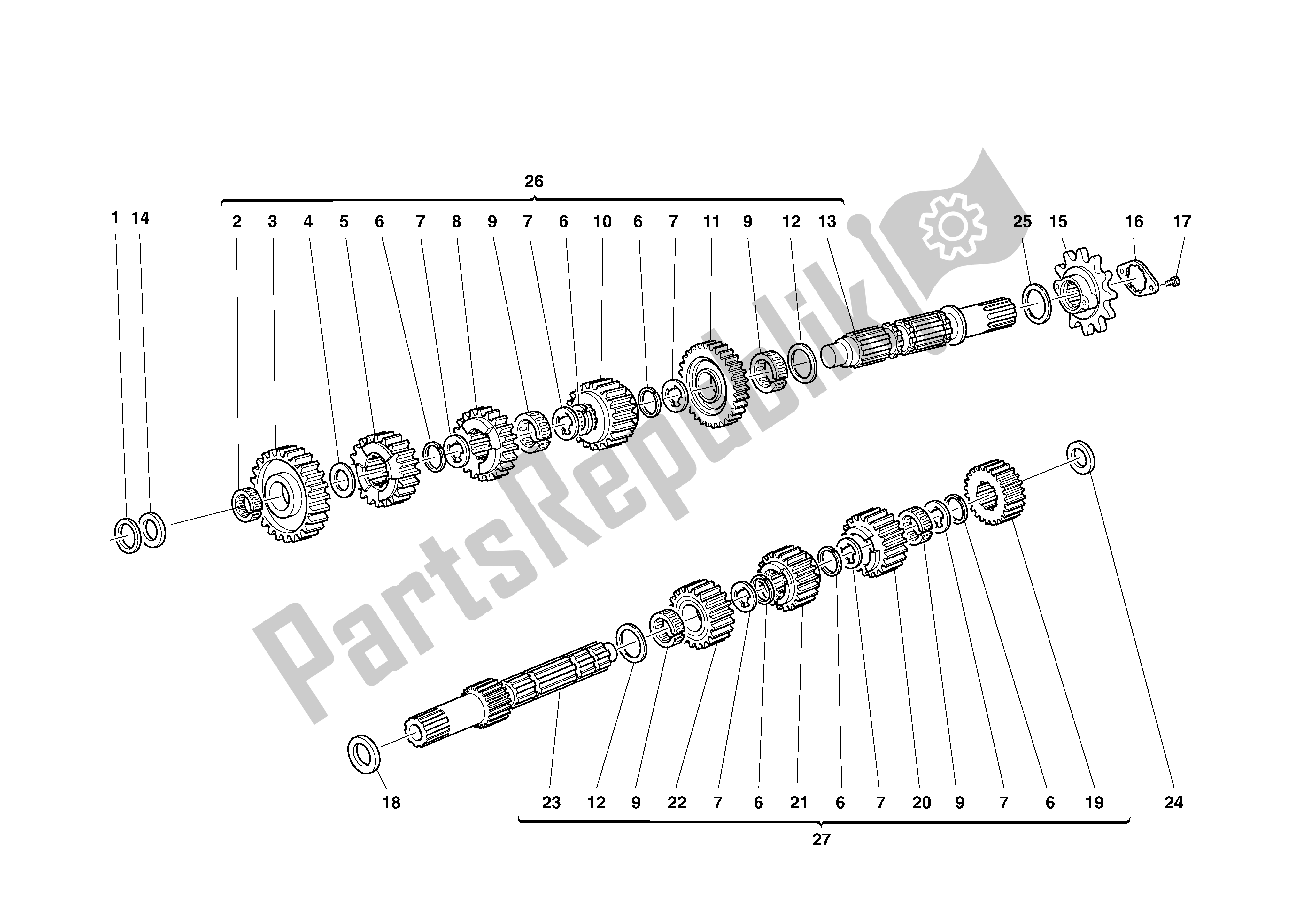 Tutte le parti per il Riduttore del Ducati Monster 750 2002