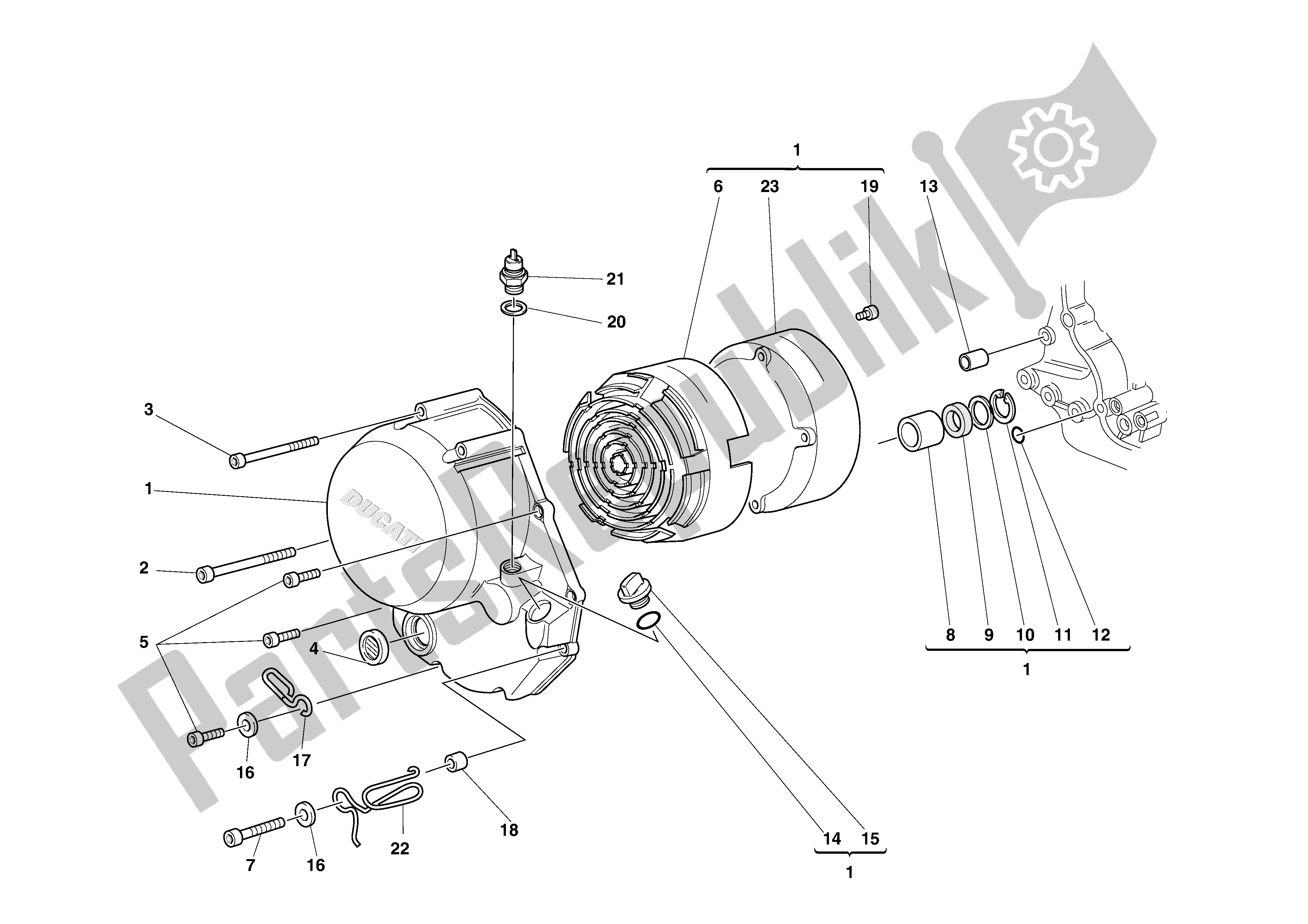 Todas las partes para Tapa Del Embrague de Ducati Monster 750 2002