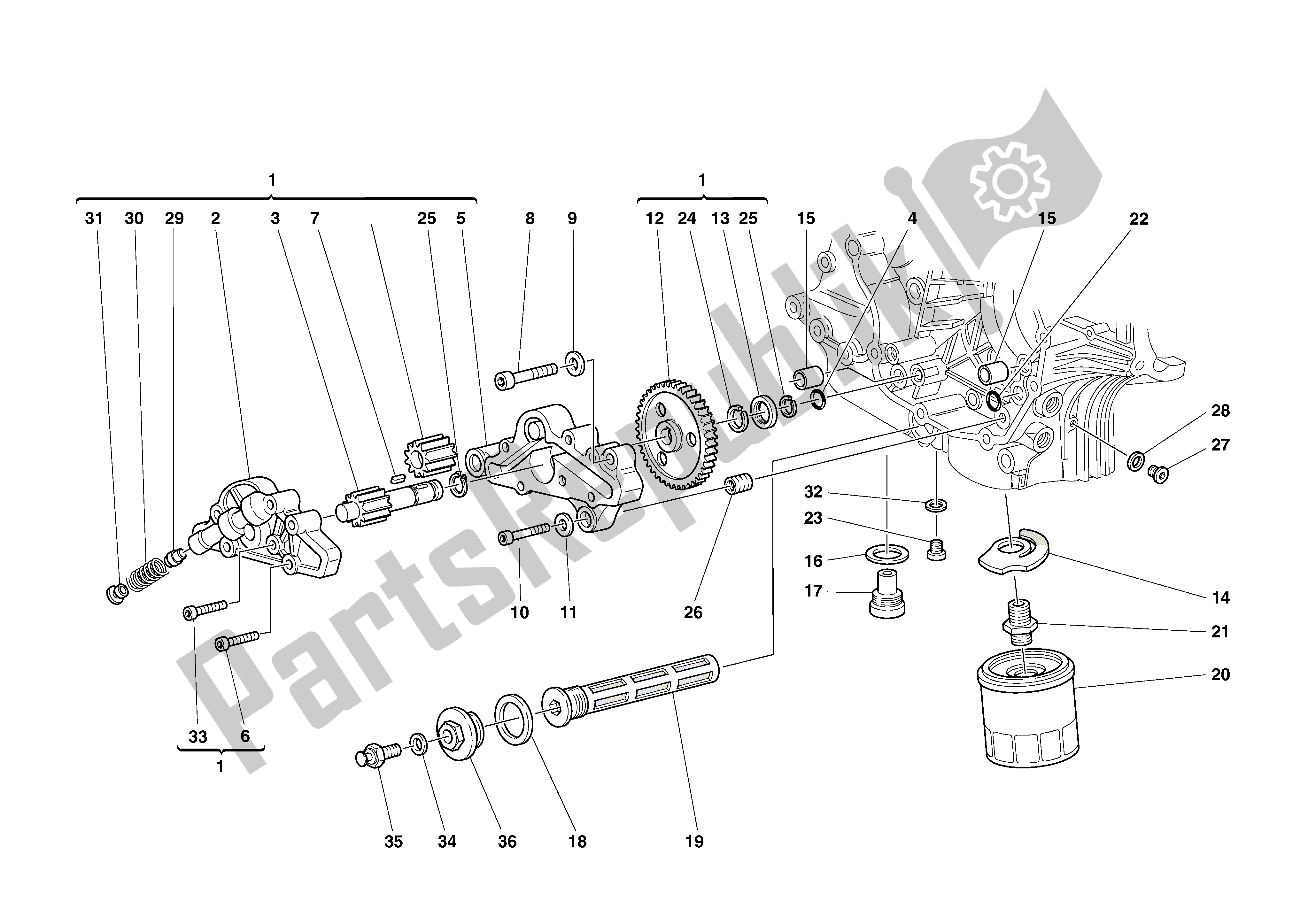 Todas las partes para Filtros Y Bomba De Aceite de Ducati Monster 750 2002