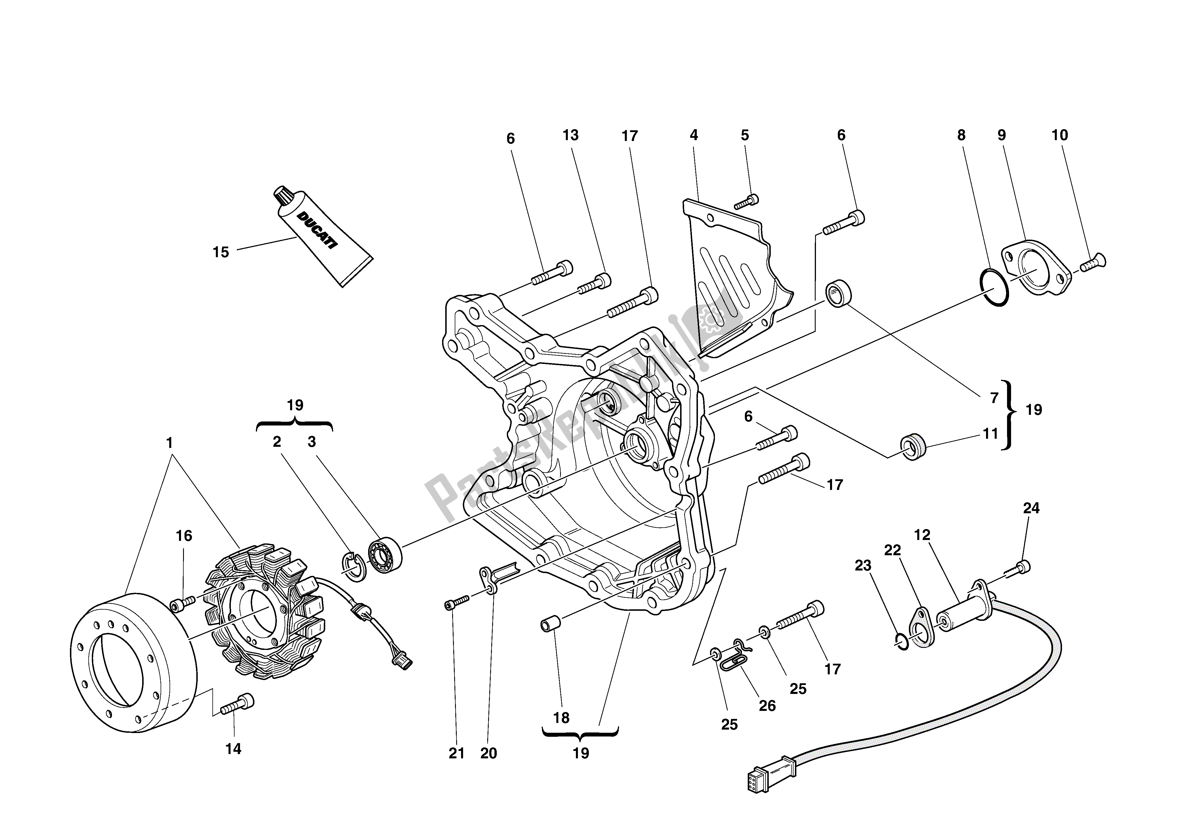 Wszystkie części do Os? Ona Alternatora Ducati Monster 750 2002