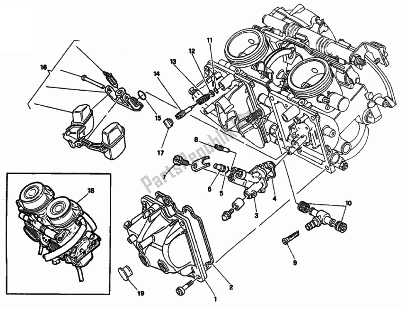 Toutes les pièces pour le Carburateur du Ducati Monster 900 1996 - 2000