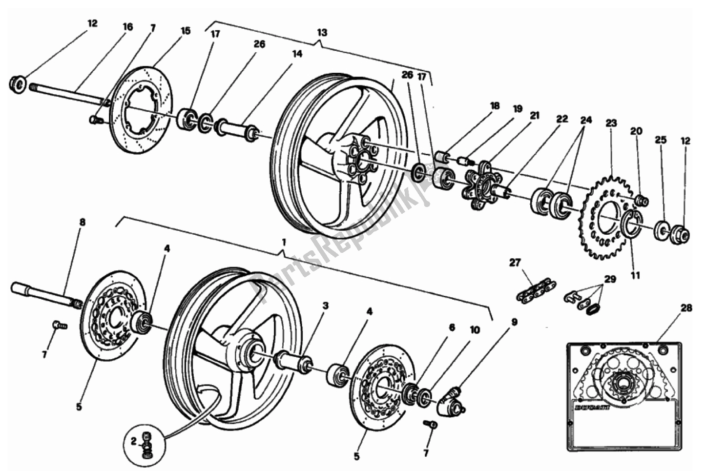 Todas las partes para Ruedas Dm 009283> de Ducati Monster 900 1996 - 2000