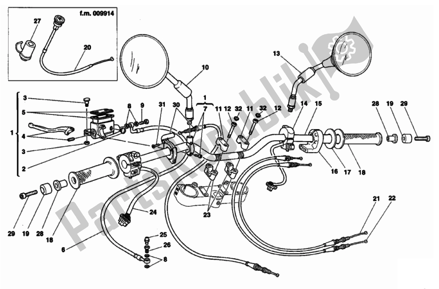 Todas las partes para Manillar de Ducati Monster 900 1996 - 2000