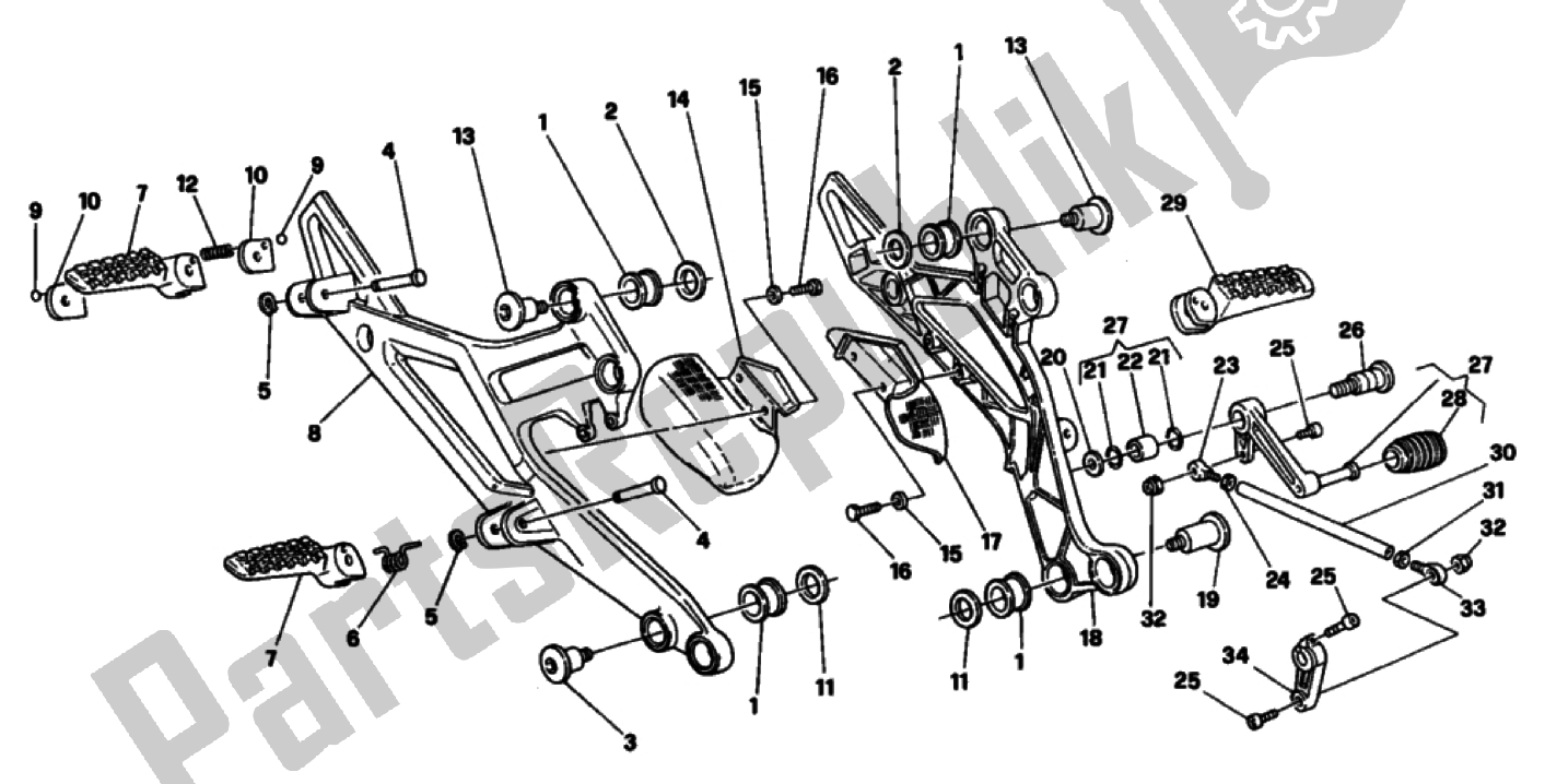 Todas las partes para Reposapiés de Ducati Monster 900 1996 - 2000