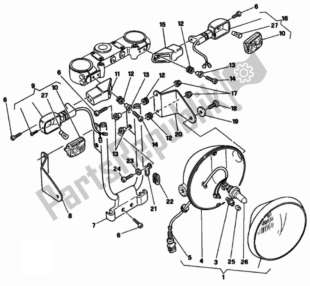 Todas las partes para Faro de Ducati Monster 900 1996 - 2000