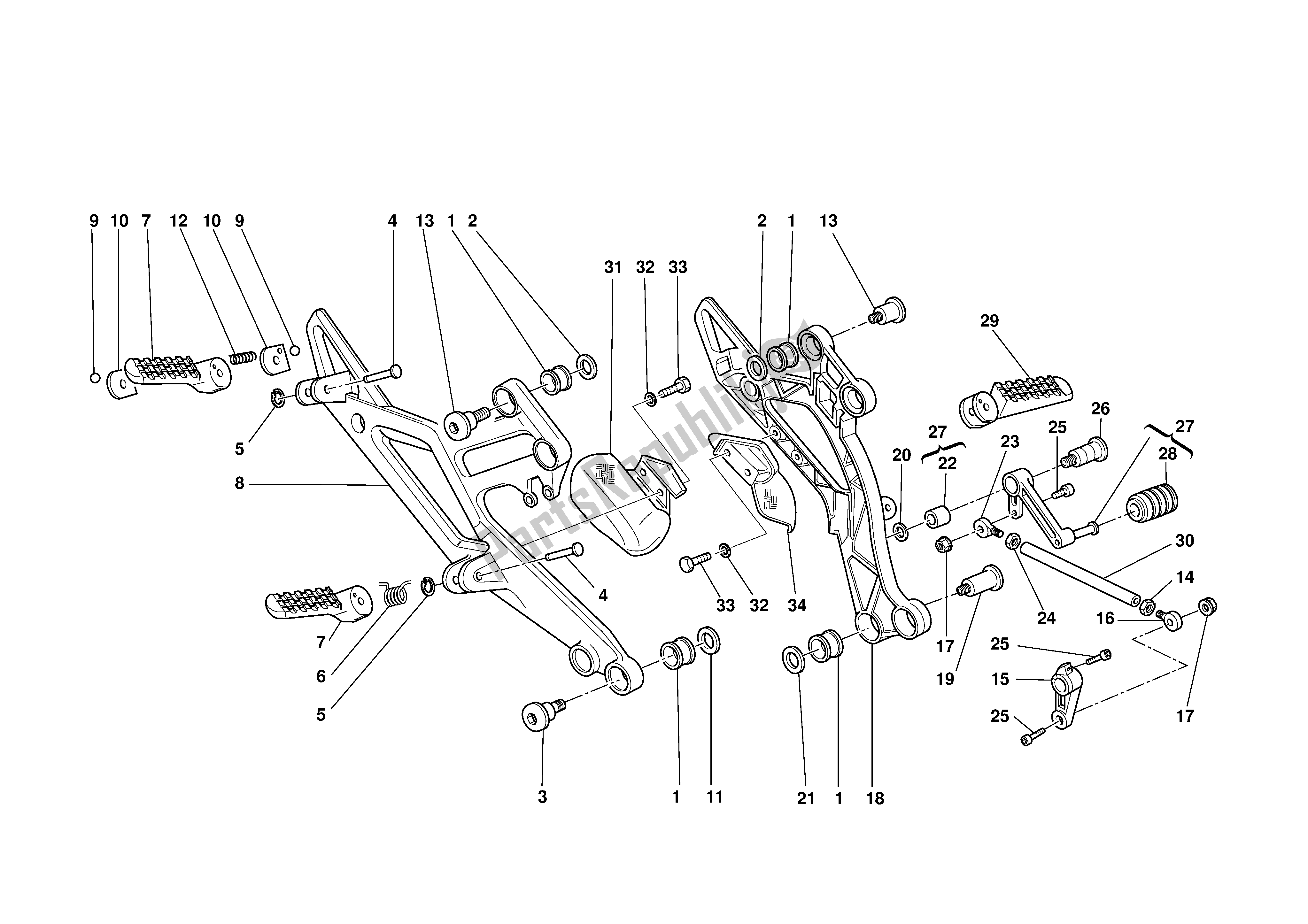 Todas las partes para Palanca De Cambio De Marchas-reposapiés de Ducati Monster 900 2000 - 2002