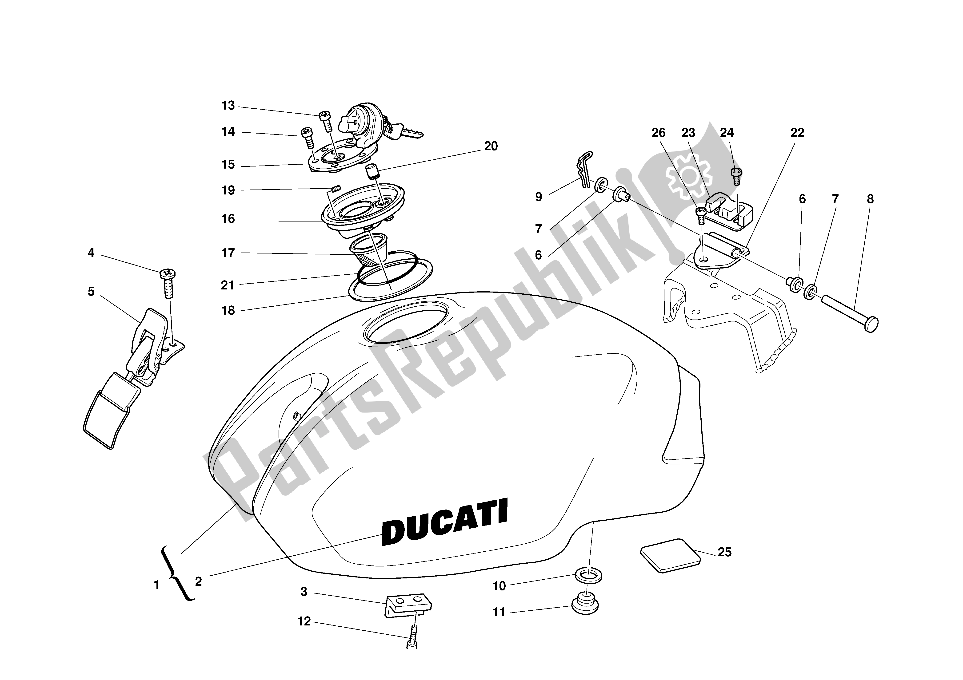 Todas las partes para Depósito De Combustible de Ducati Monster 900 2000 - 2002