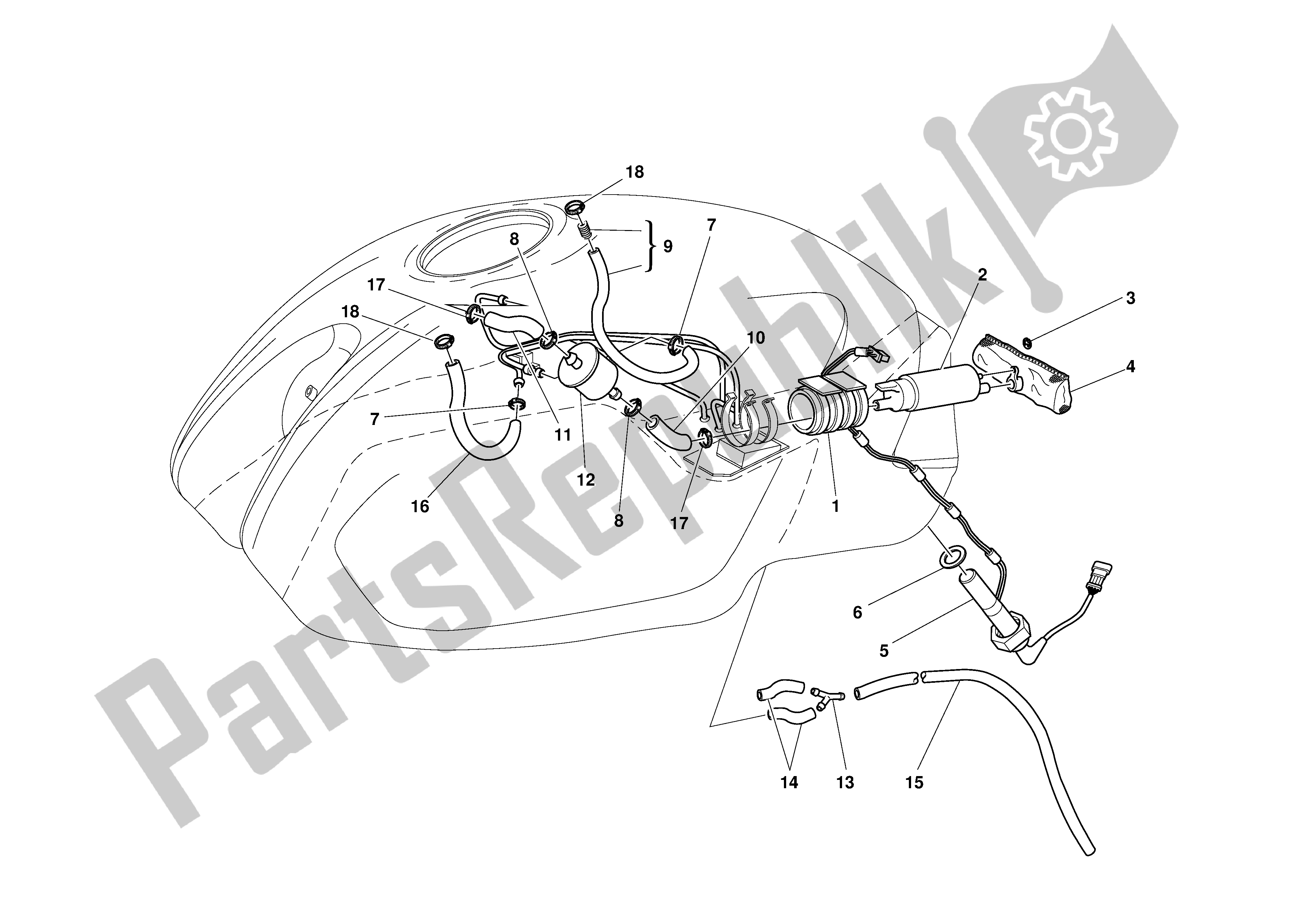 Tutte le parti per il Sistema Di Alimentazione Carburante del Ducati Monster 900 2000 - 2002