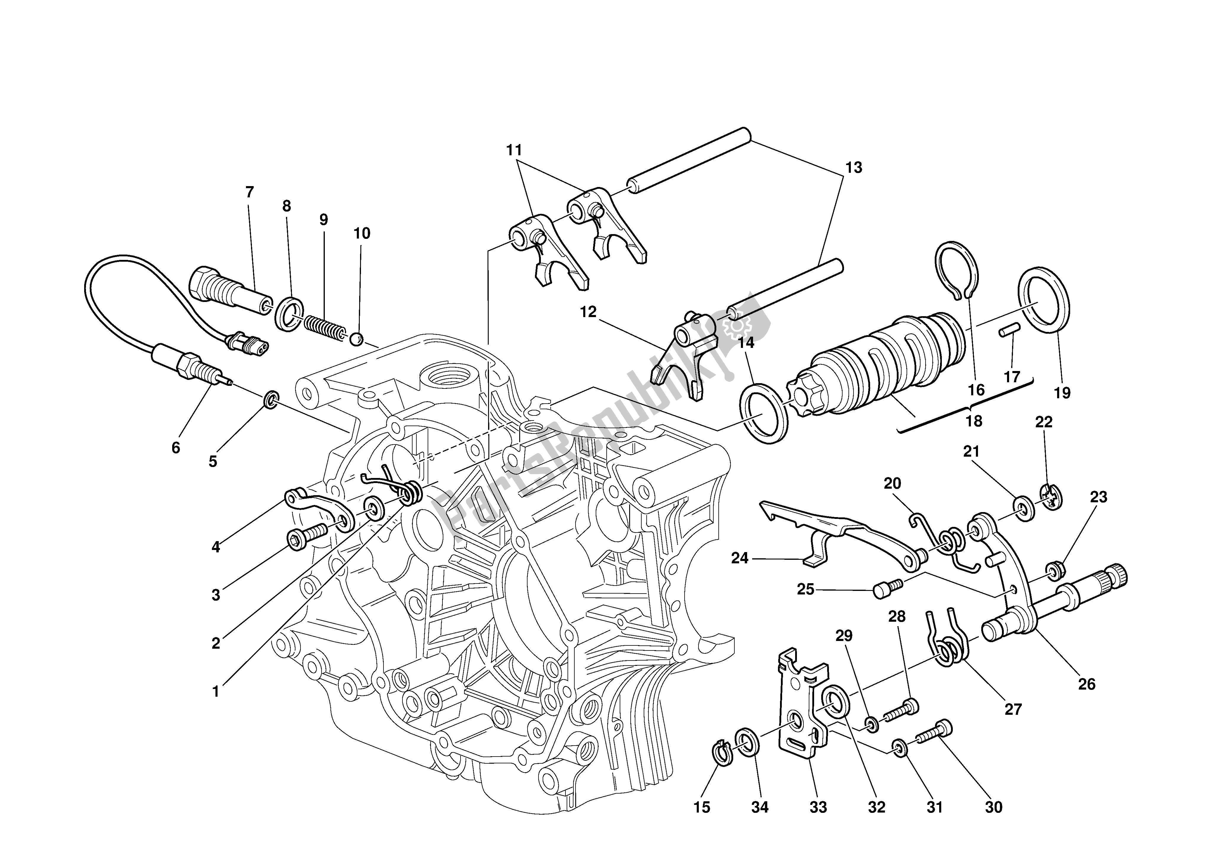 Tutte le parti per il Gearchange del Ducati Monster 900 2000 - 2002