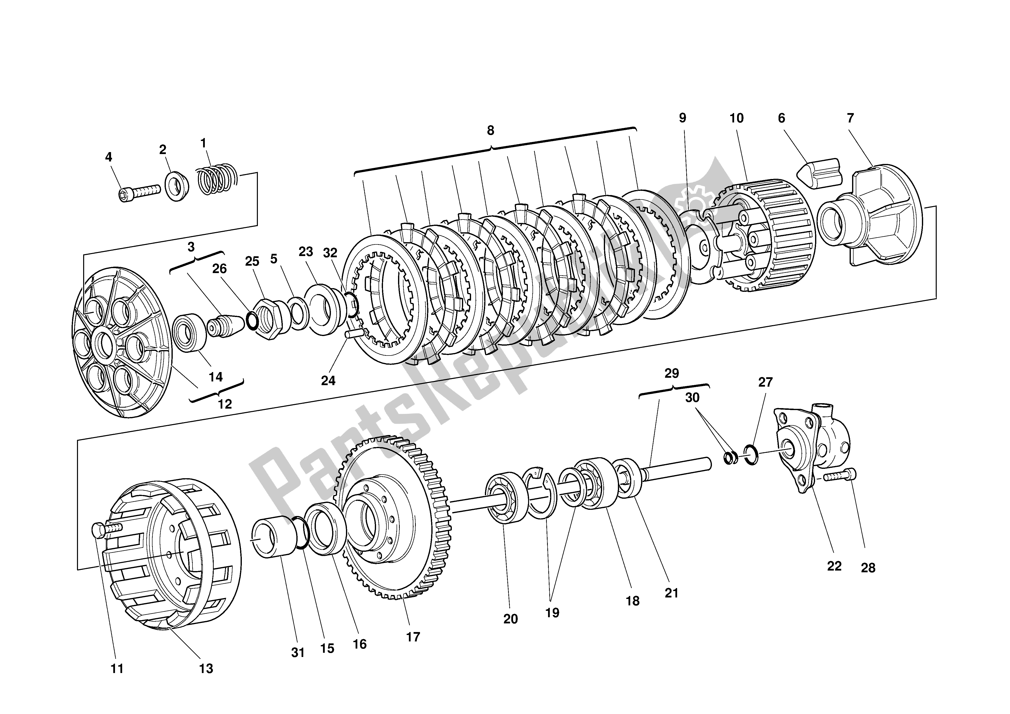 Tutte le parti per il Frizione del Ducati Monster 900 2000 - 2002