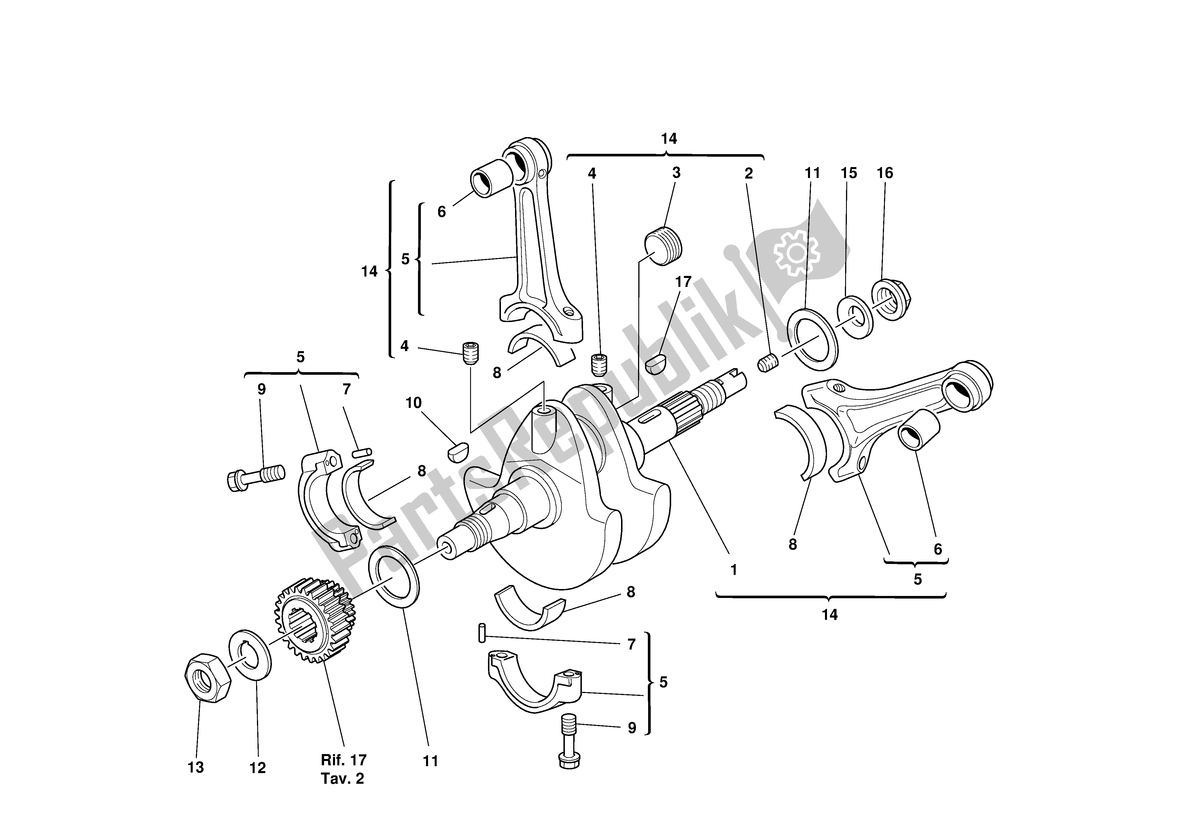 Tutte le parti per il Albero A Gomiti del Ducati Monster 900 2000 - 2002