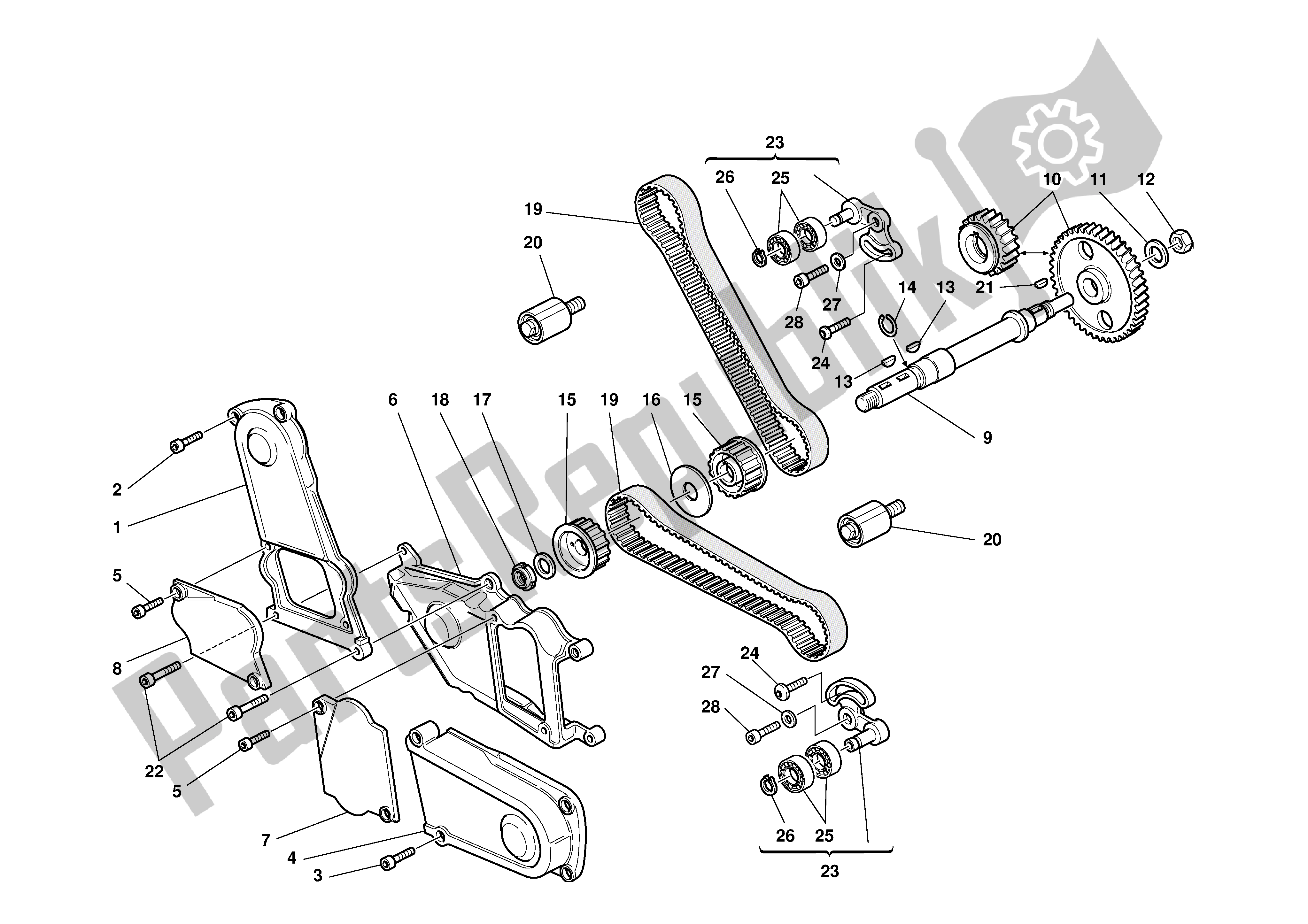 Alle onderdelen voor de Timing van de Ducati Monster 900 2000 - 2002