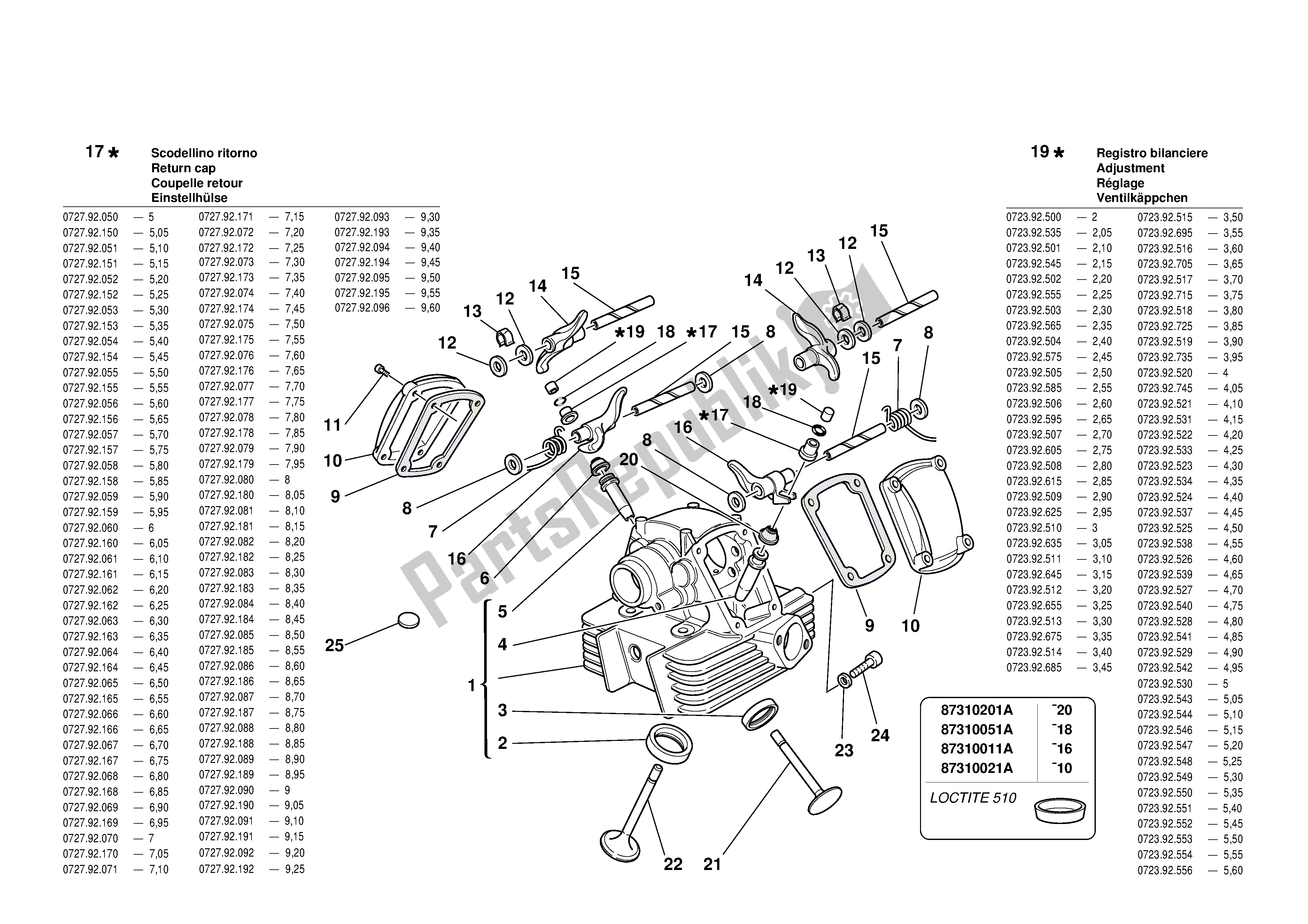 Todas las partes para Cabeza Vertical de Ducati Monster 900 2000 - 2002