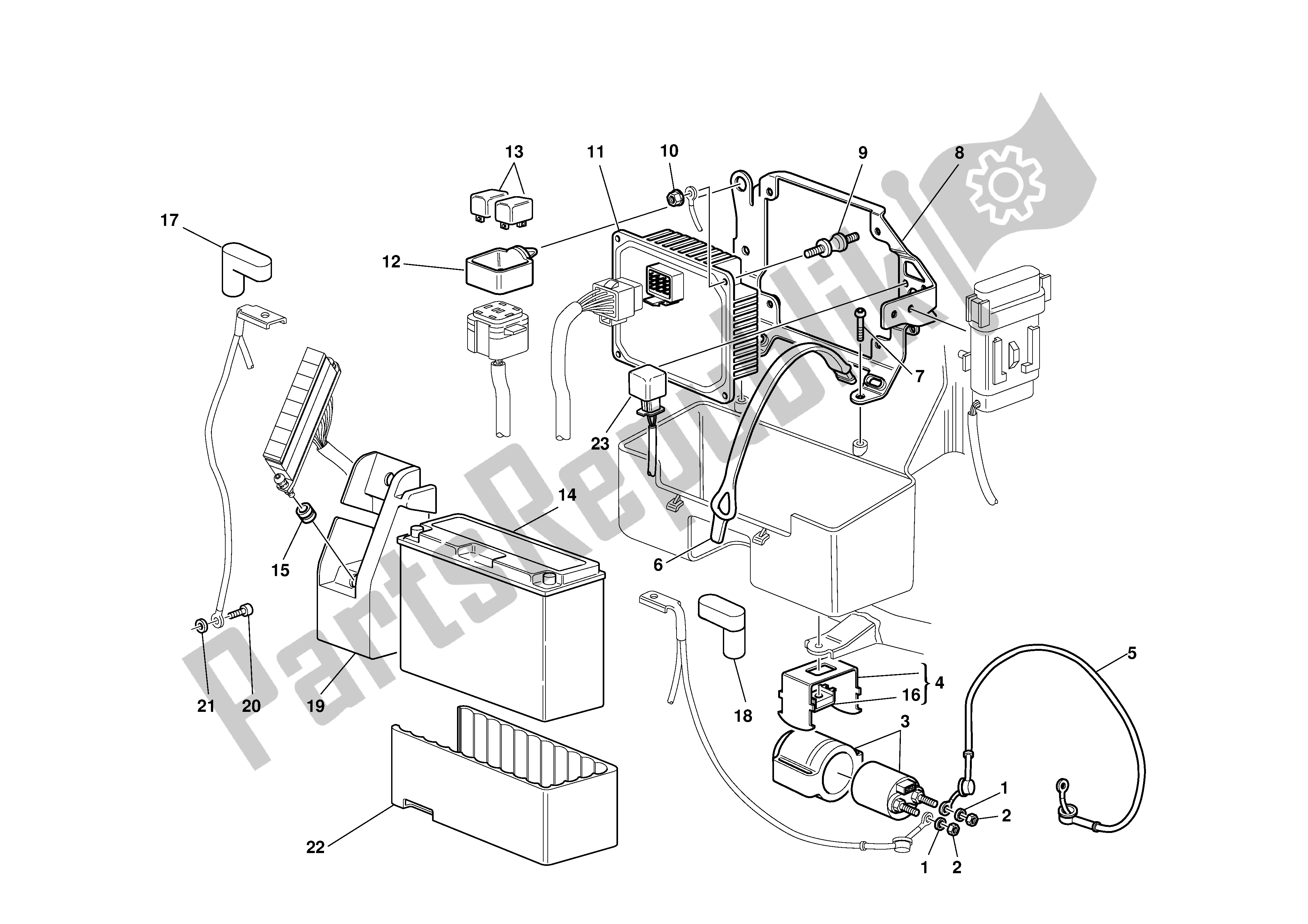 Todas las partes para Montaje En Caja De Batería de Ducati Monster 900 2000 - 2002