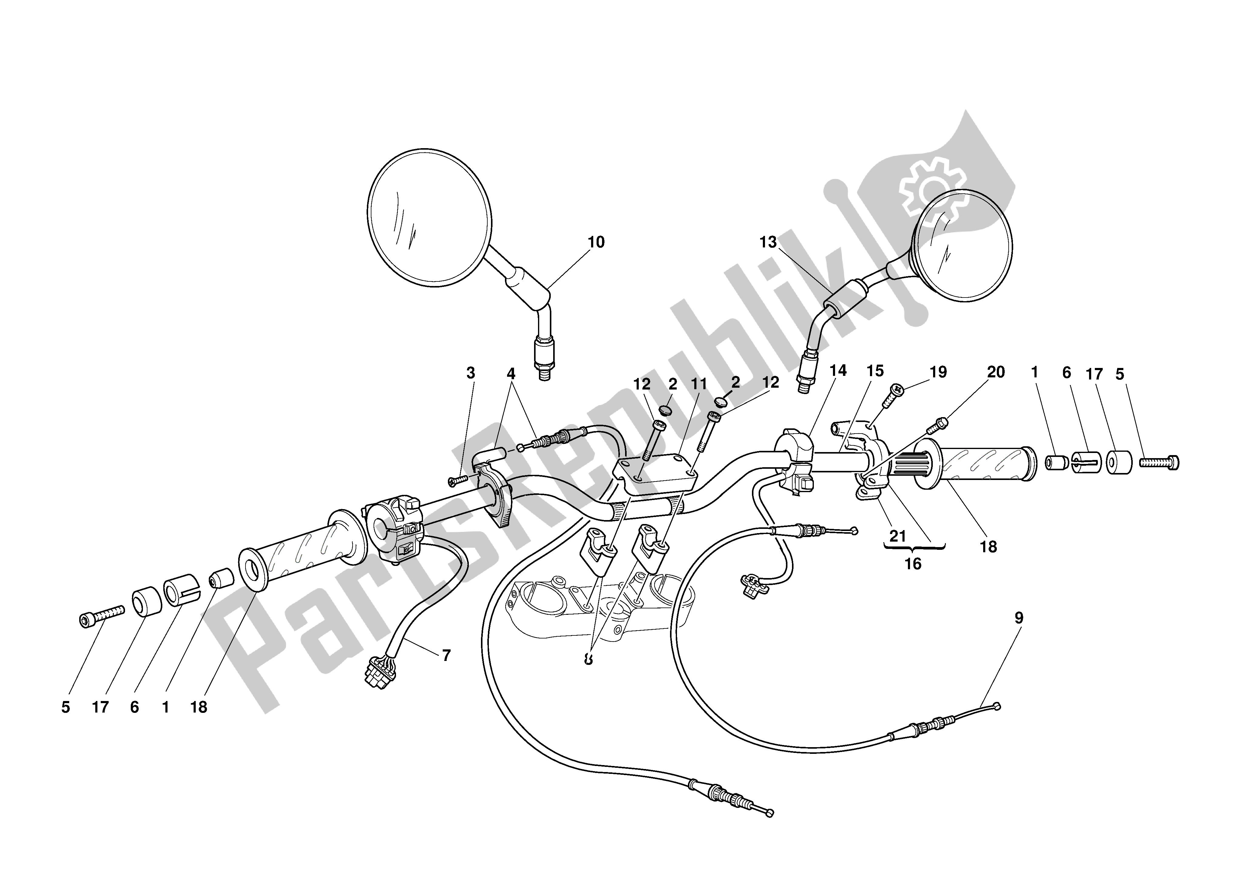 Todas las partes para Medio Manillar de Ducati Monster 900 2000 - 2002