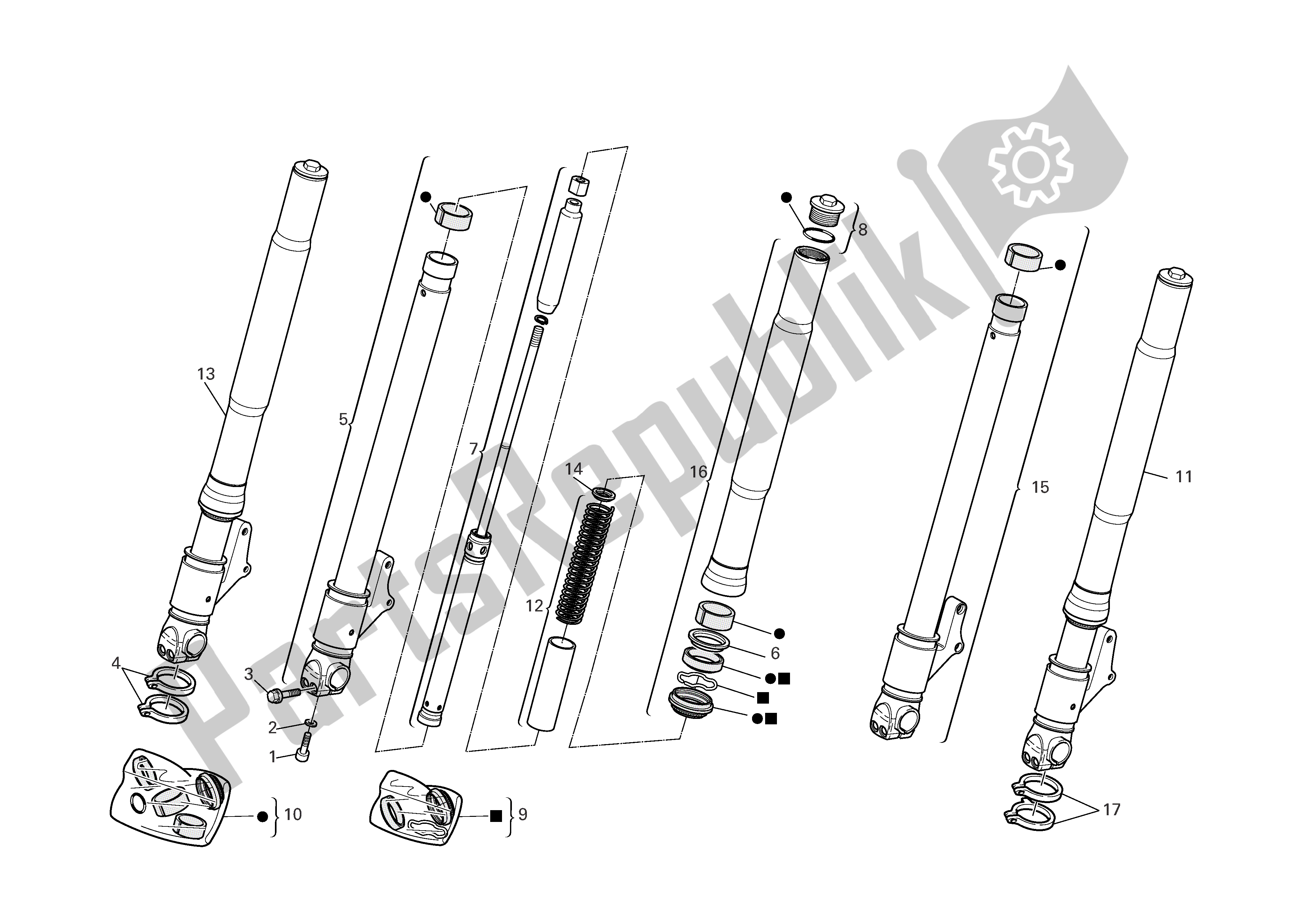 Tutte le parti per il Forcella Anteriore del Ducati Monster 800 2005