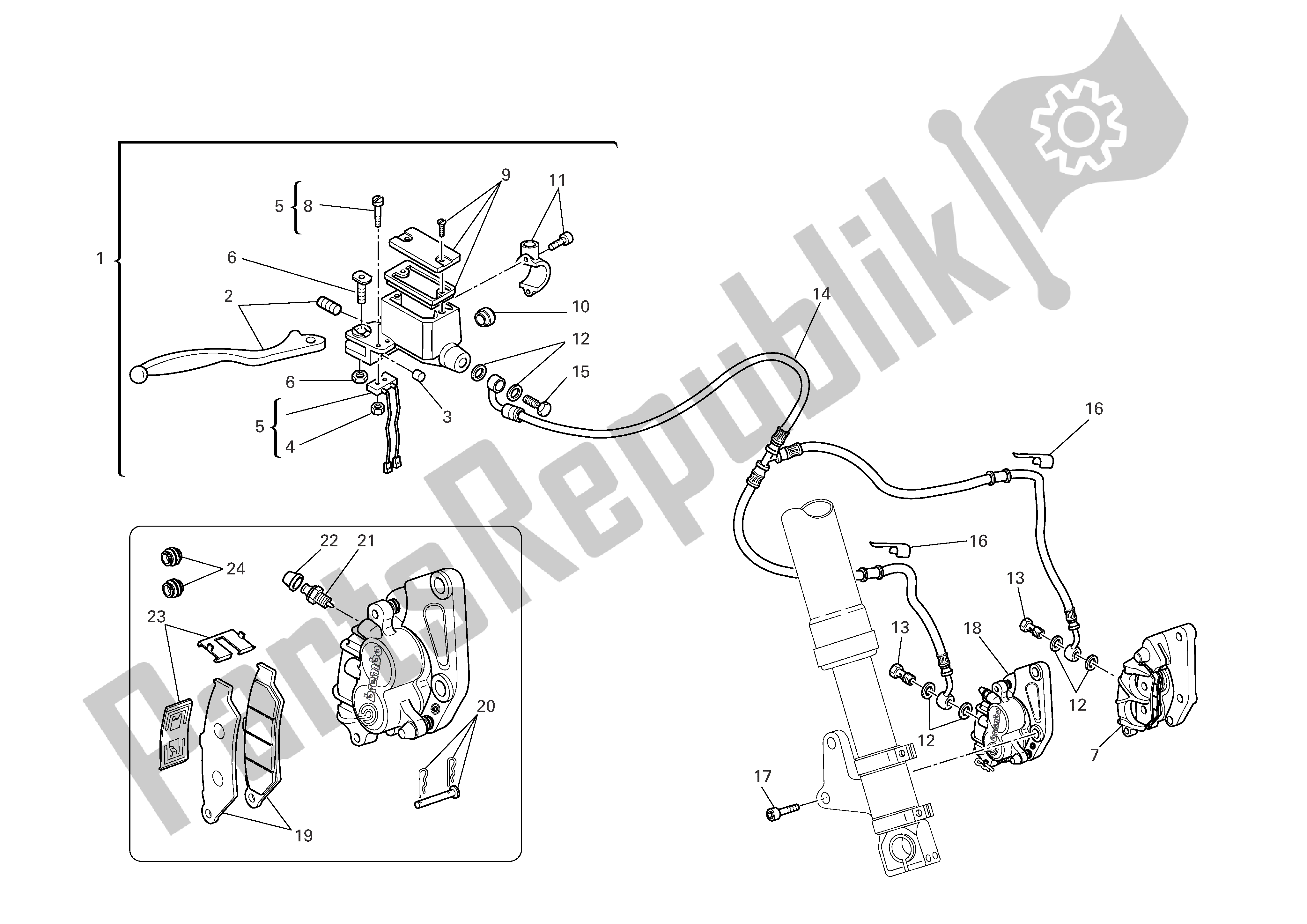 Todas las partes para Freno Frontal de Ducati Monster 800 2005