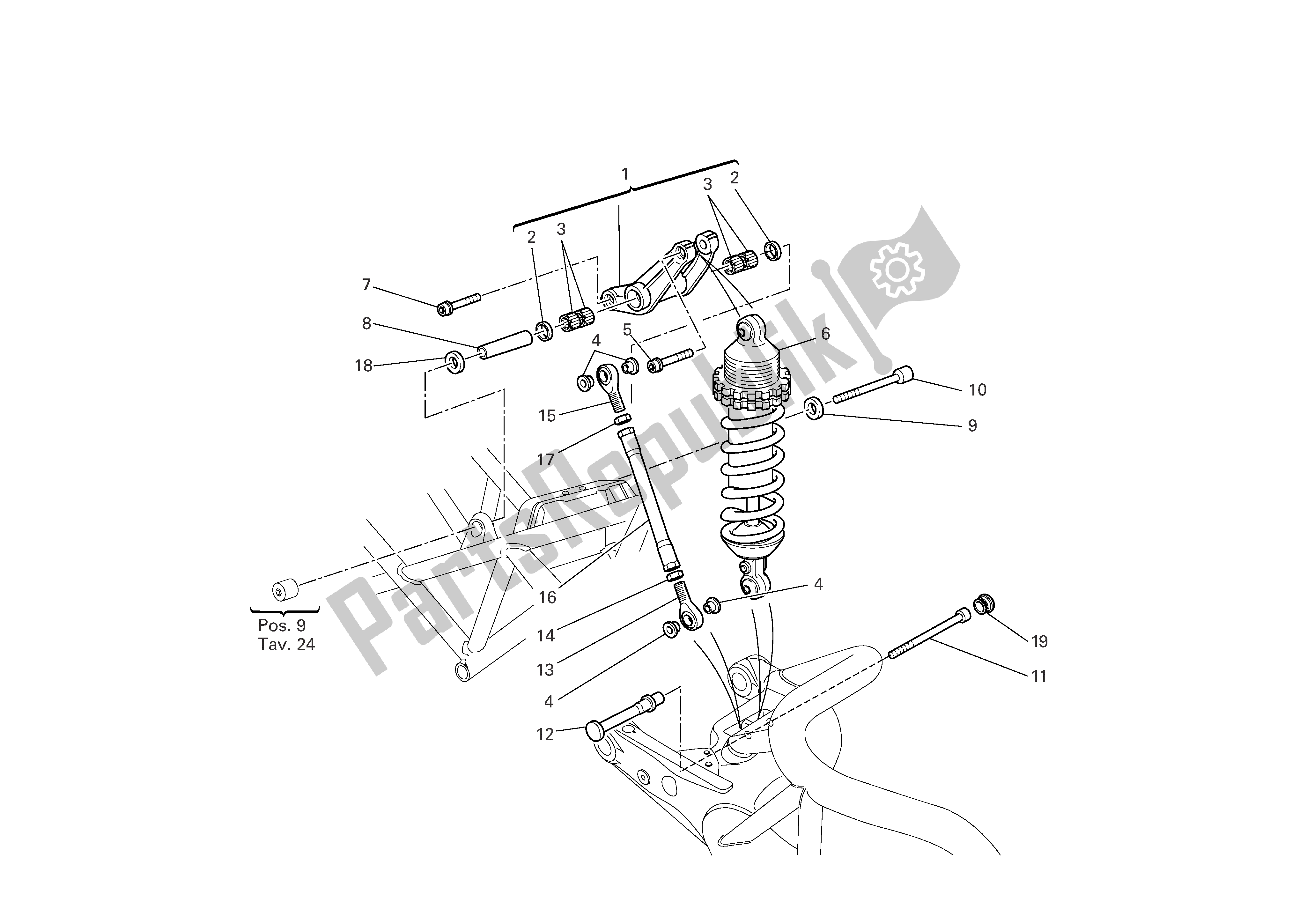 Todas las partes para Suspensión Trasera de Ducati Monster 800 2005