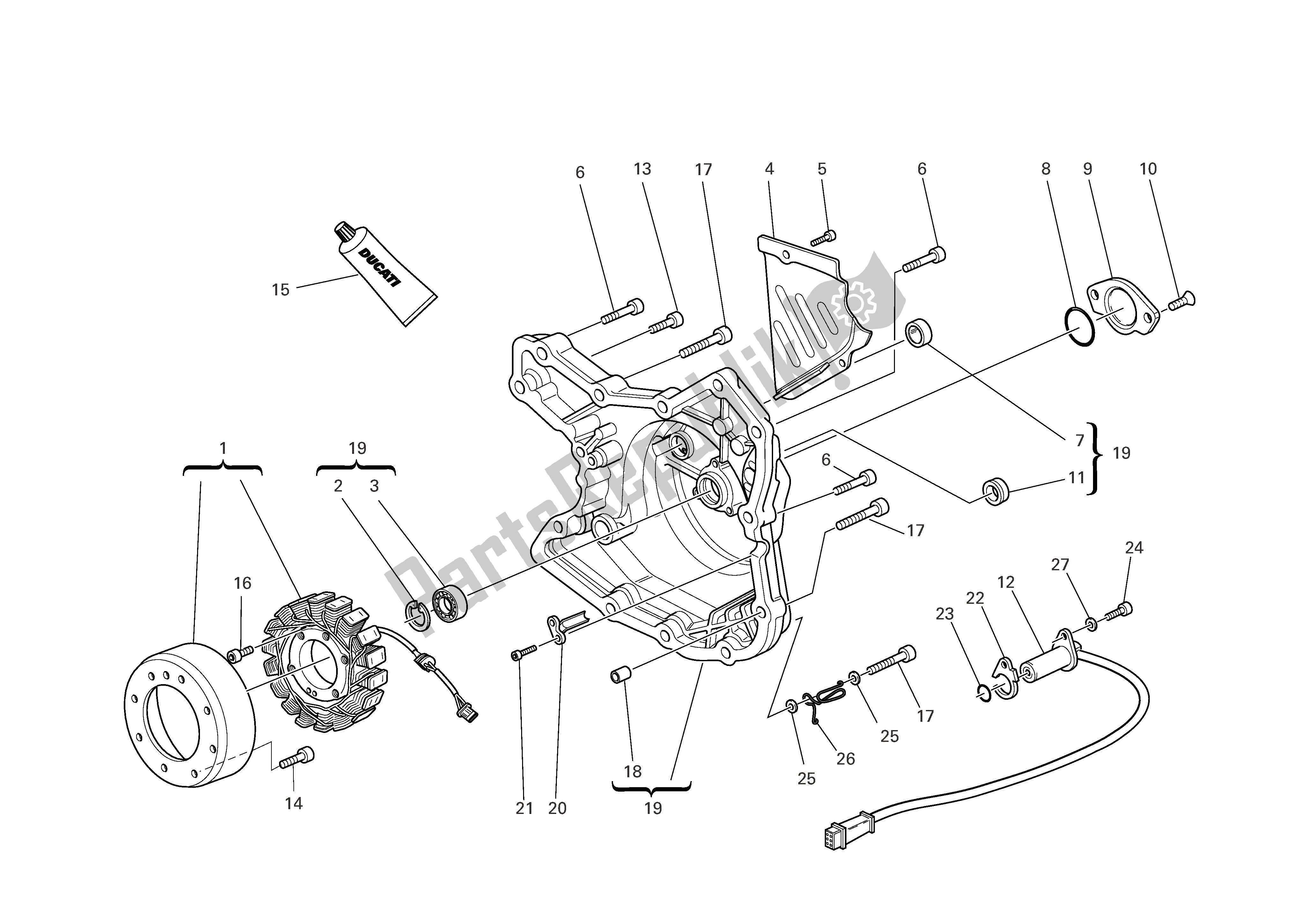 Todas as partes de Tampa Do Alternador do Ducati Monster 800 2005