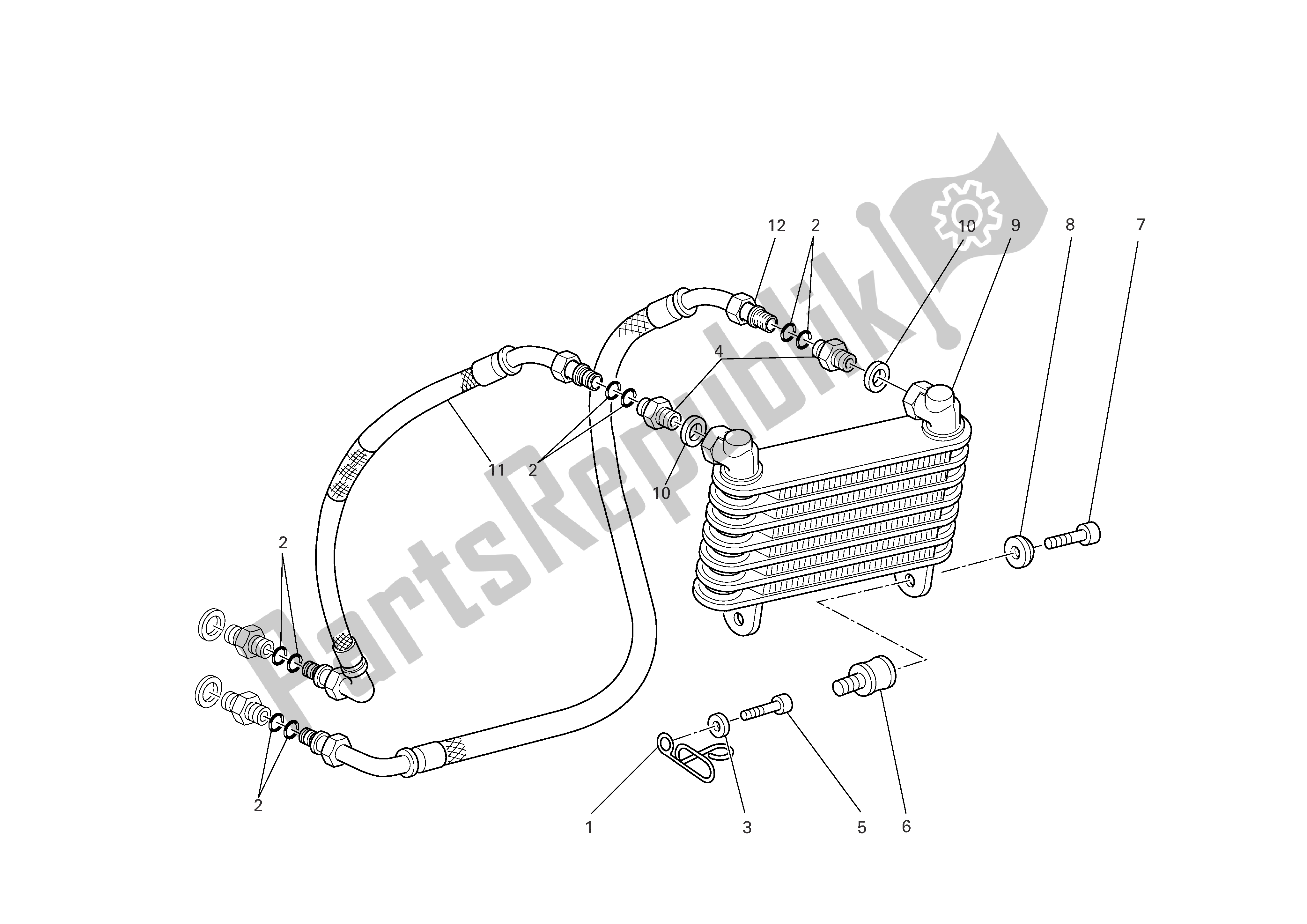 Tutte le parti per il Radiatore Dell'olio del Ducati Monster 800 2005