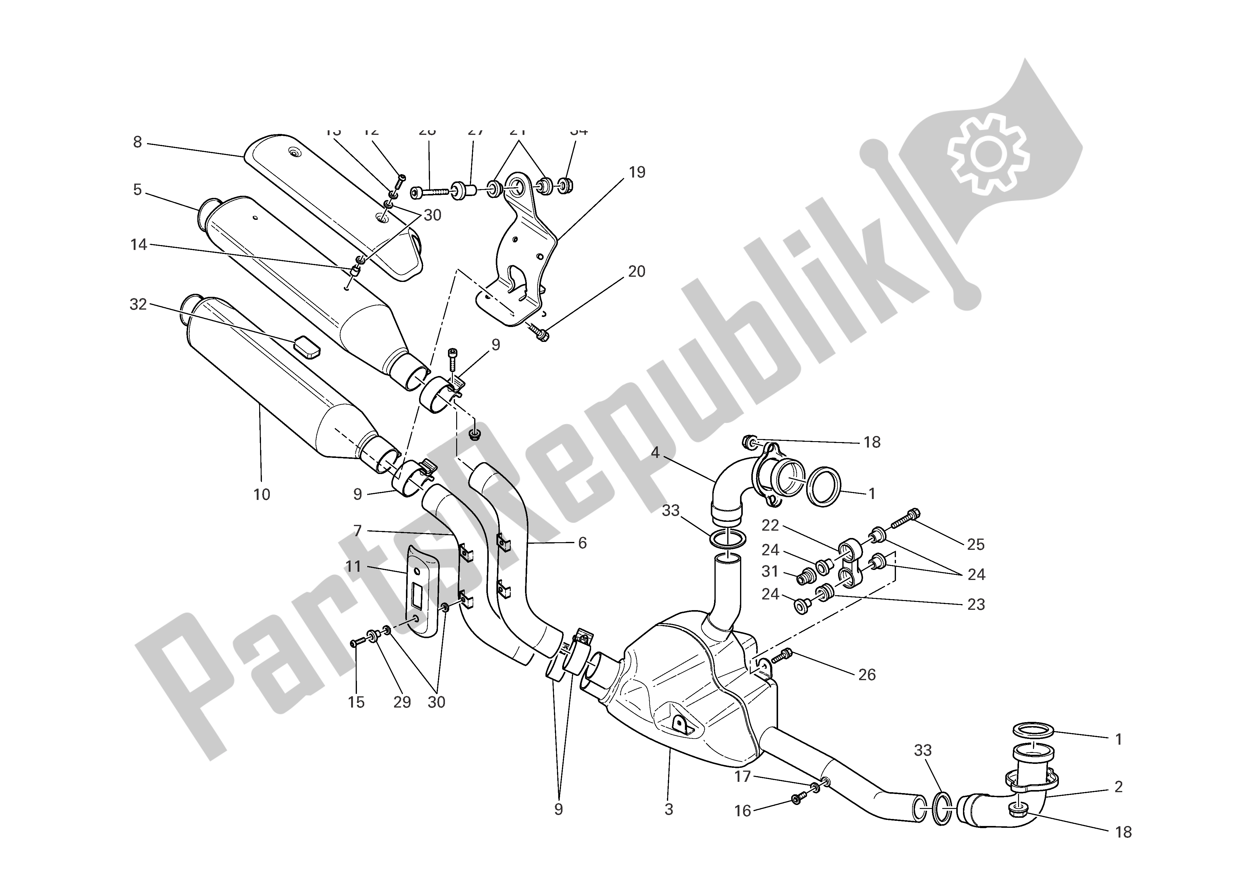 Todas las partes para Sistema De Escape de Ducati Monster 800 2005