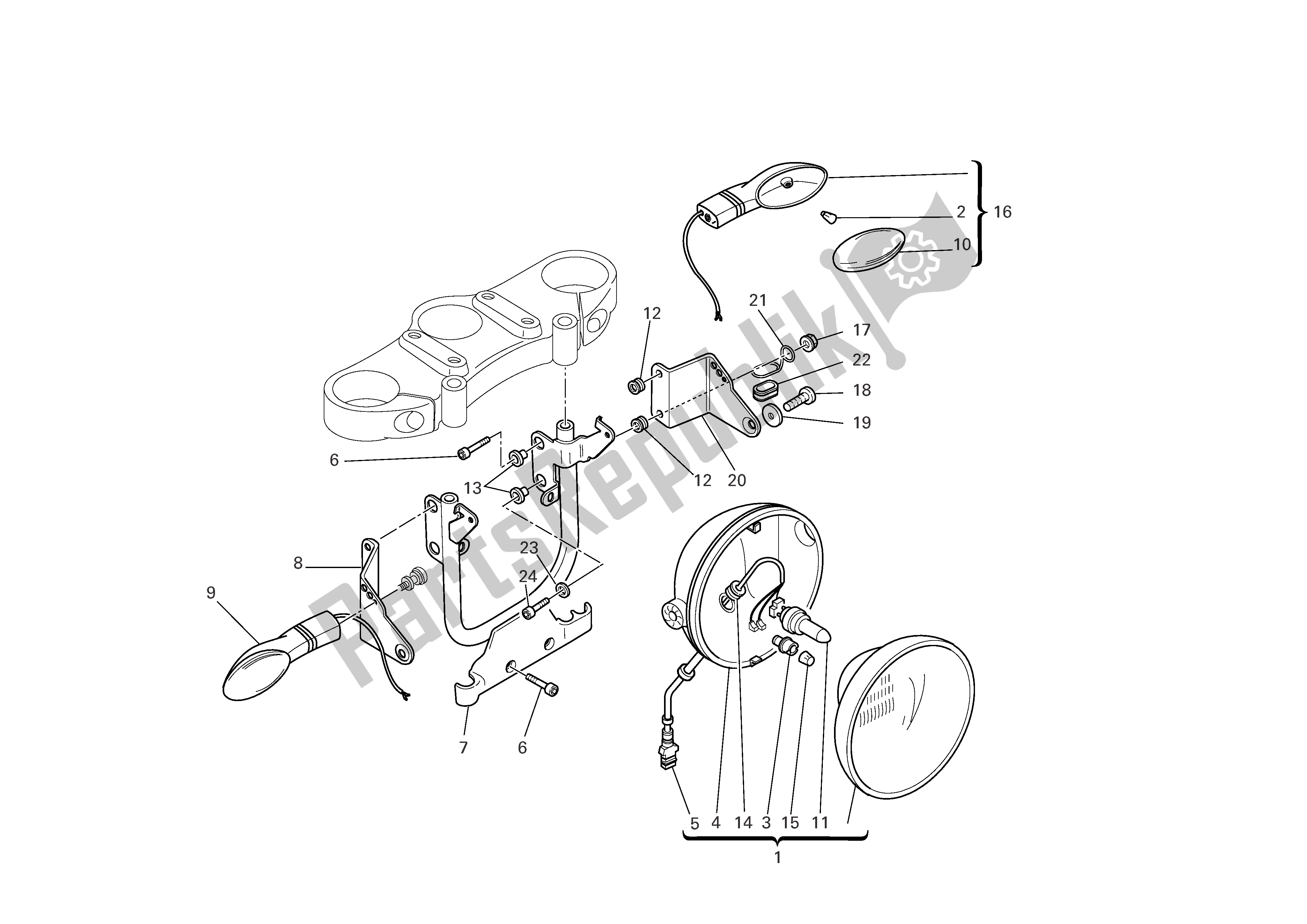 Todas las partes para Faro de Ducati Monster S2R 1000 2006