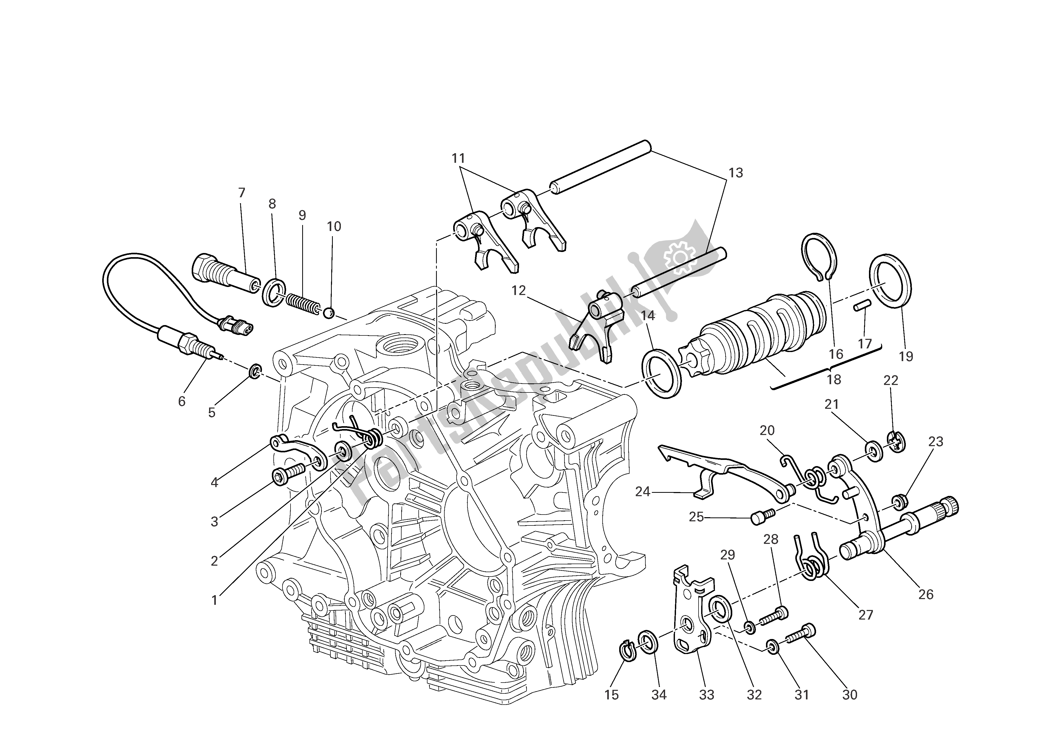 Tutte le parti per il Controllo Del Cambio del Ducati Monster S2R 1000 2006