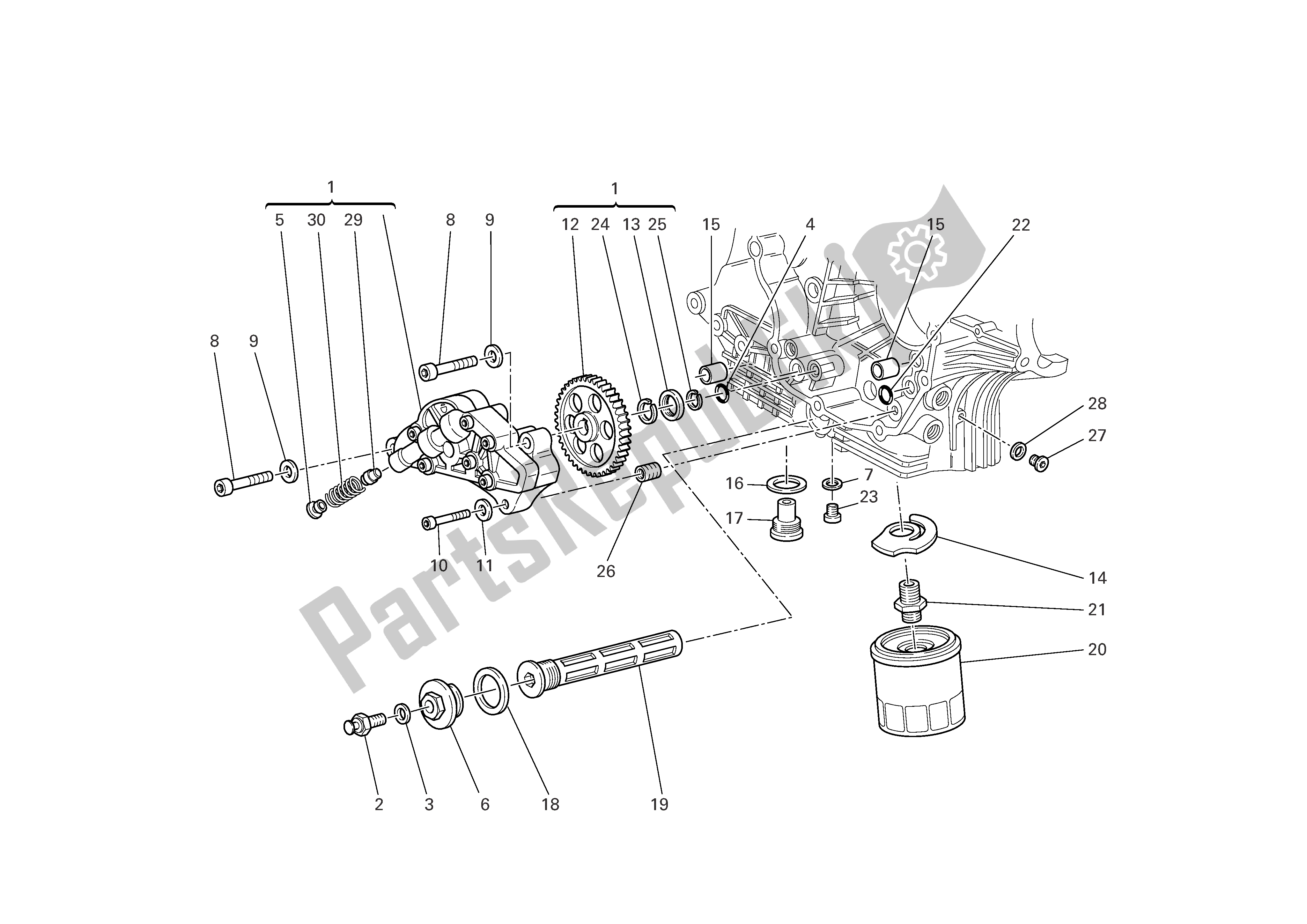 Todas las partes para Filtros Y Bomba De Aceite de Ducati Monster S2R 1000 2006