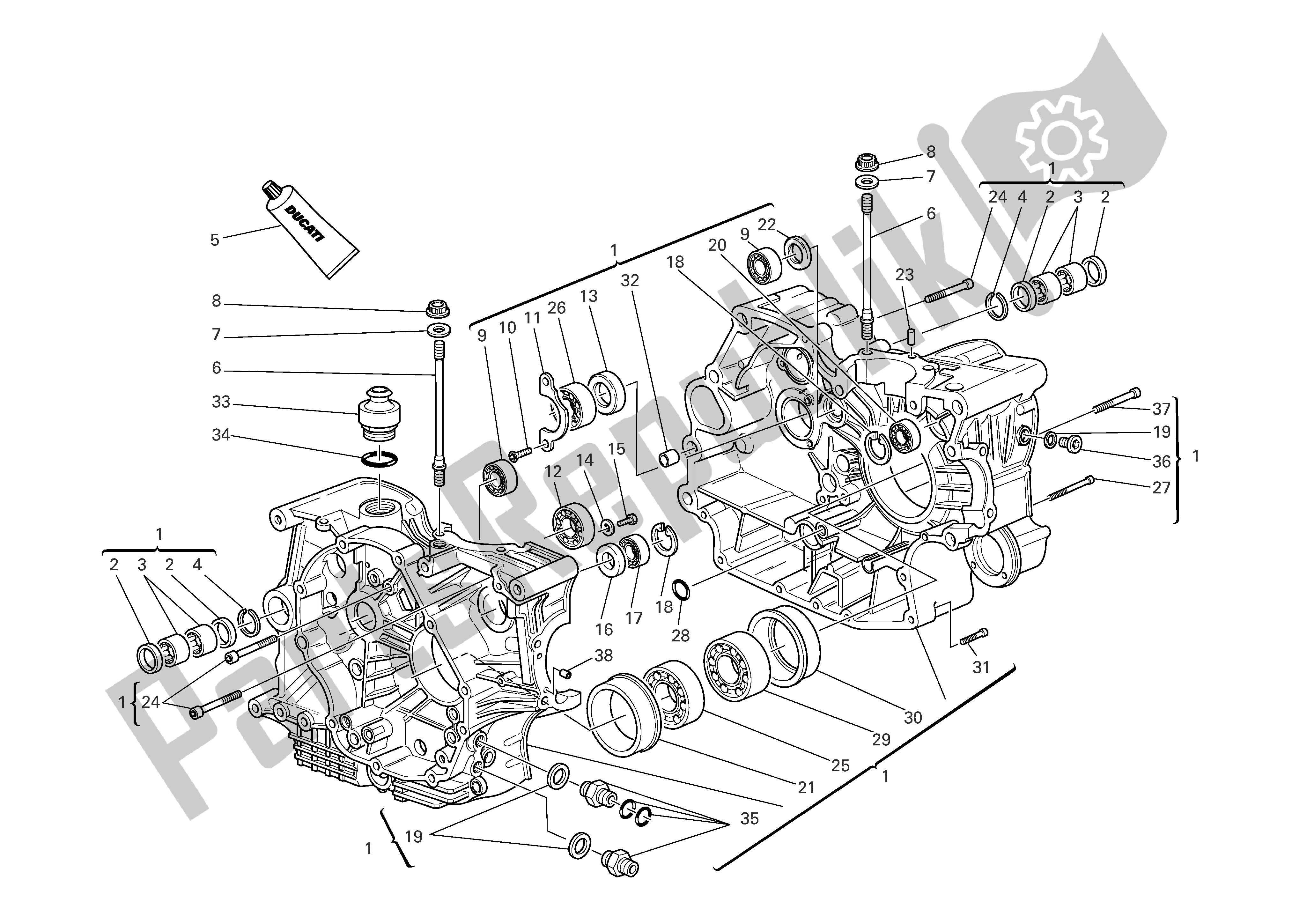 Todas las partes para Mitades Del Cárter de Ducati Monster S2R 1000 2006