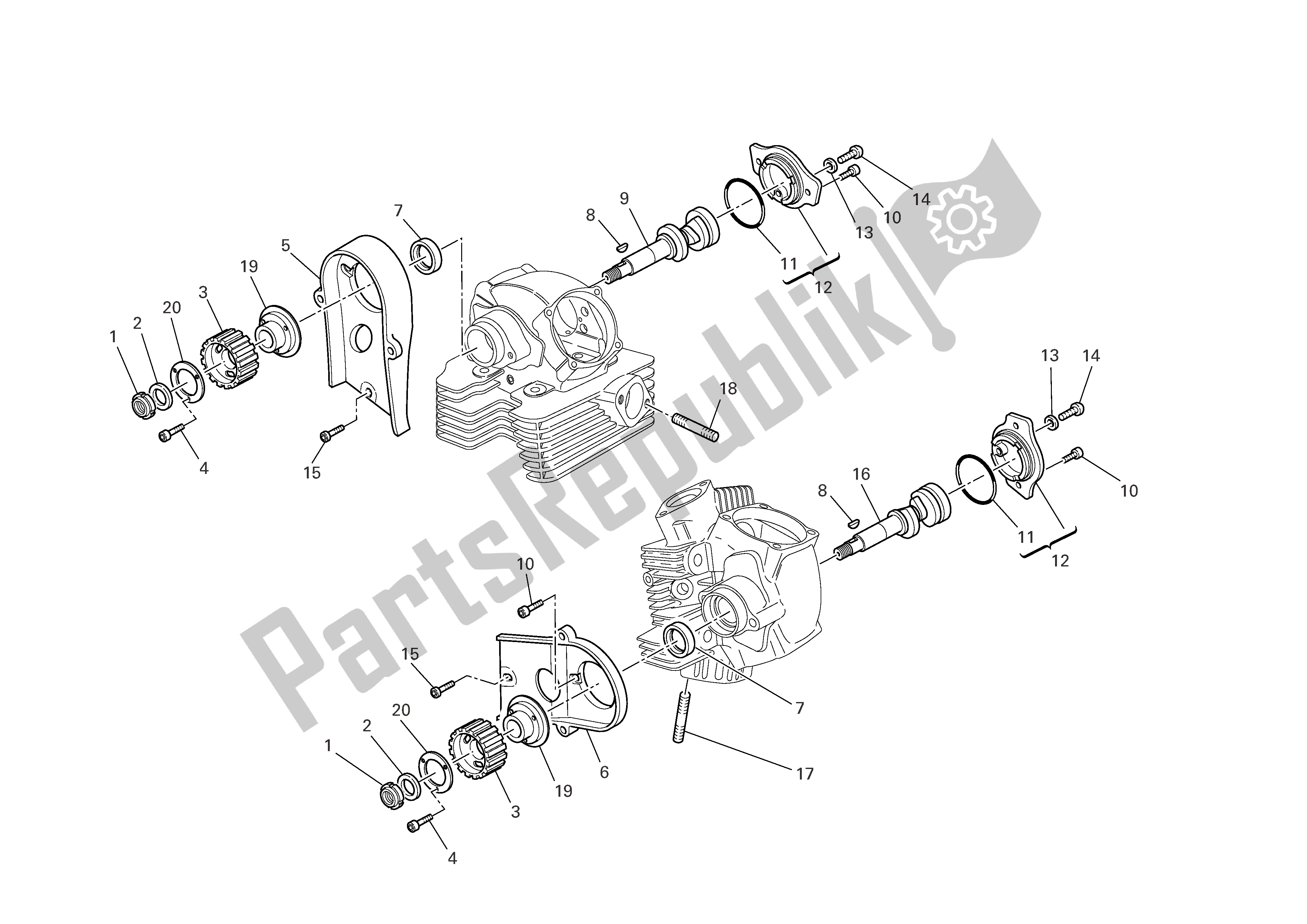 Tutte le parti per il Testata: Timingsystem del Ducati Monster S2R 1000 2006