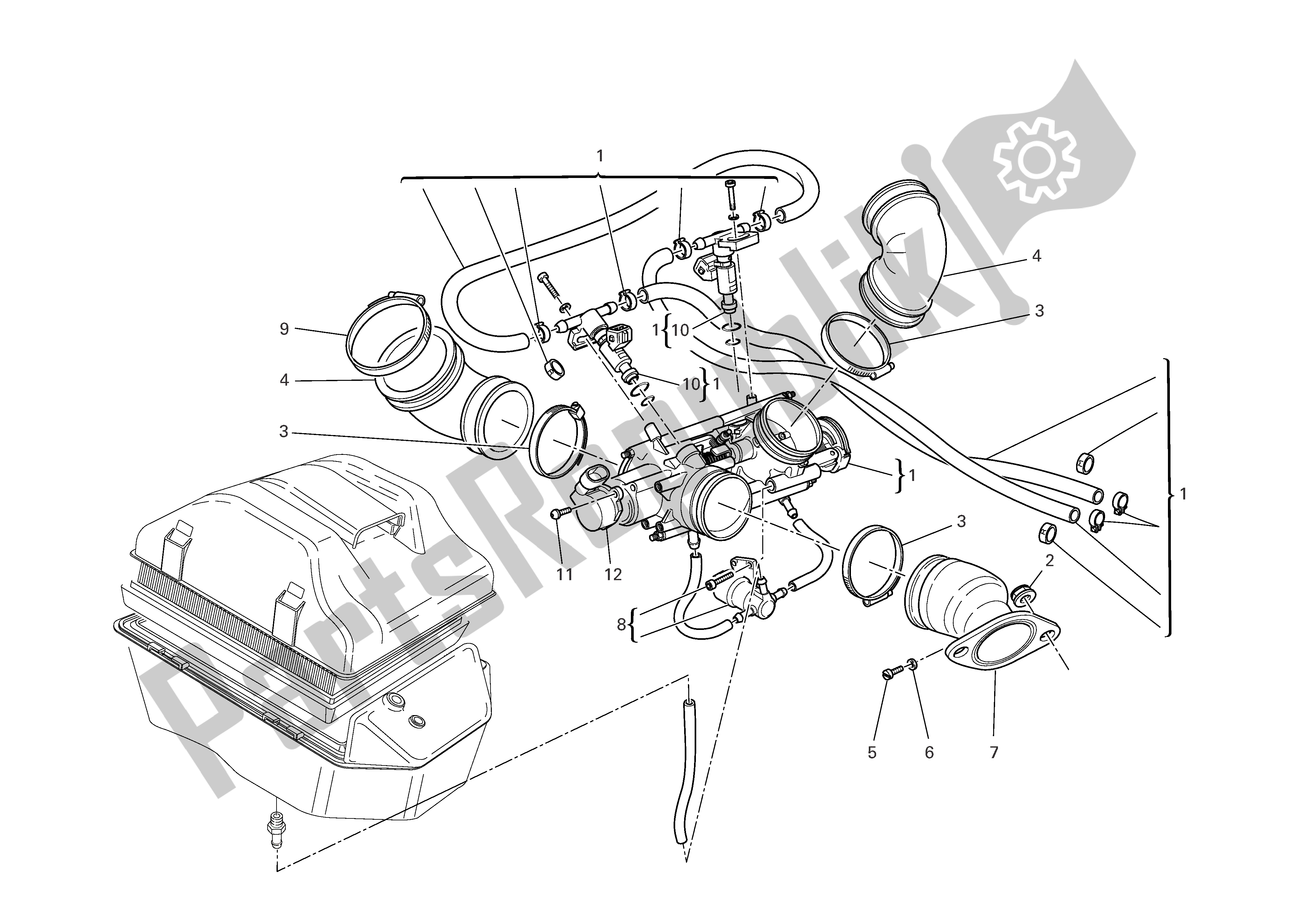 Tutte le parti per il Collettori Di Aspirazione del Ducati Monster S2R 1000 2006