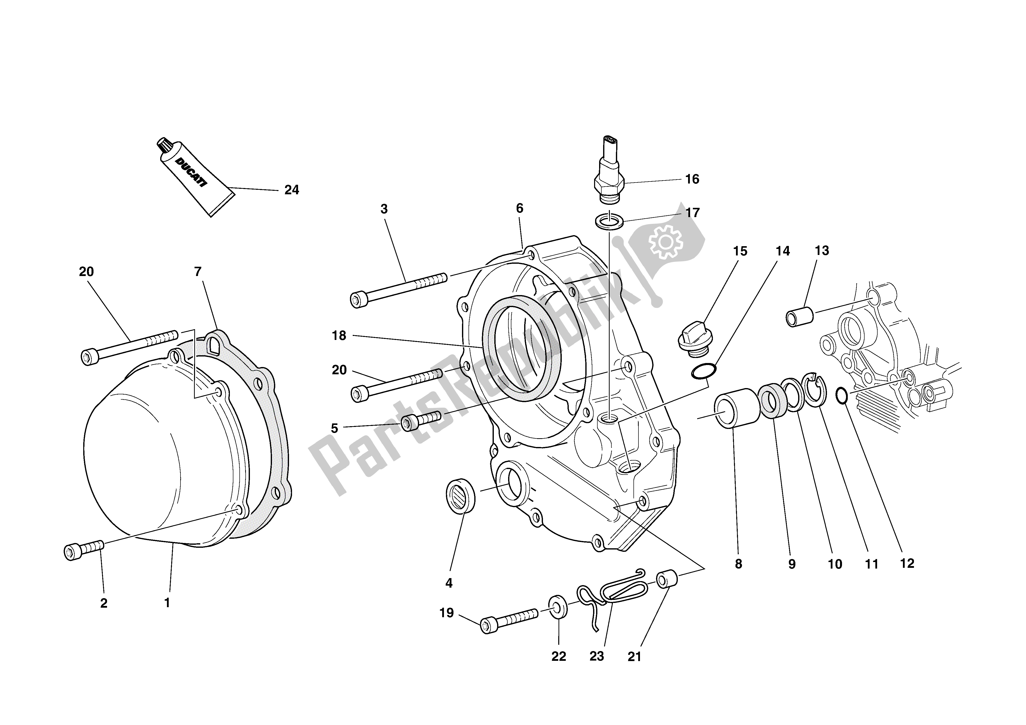 Todas las partes para Tapa Del Embrague de Ducati Monster S4 916 2002