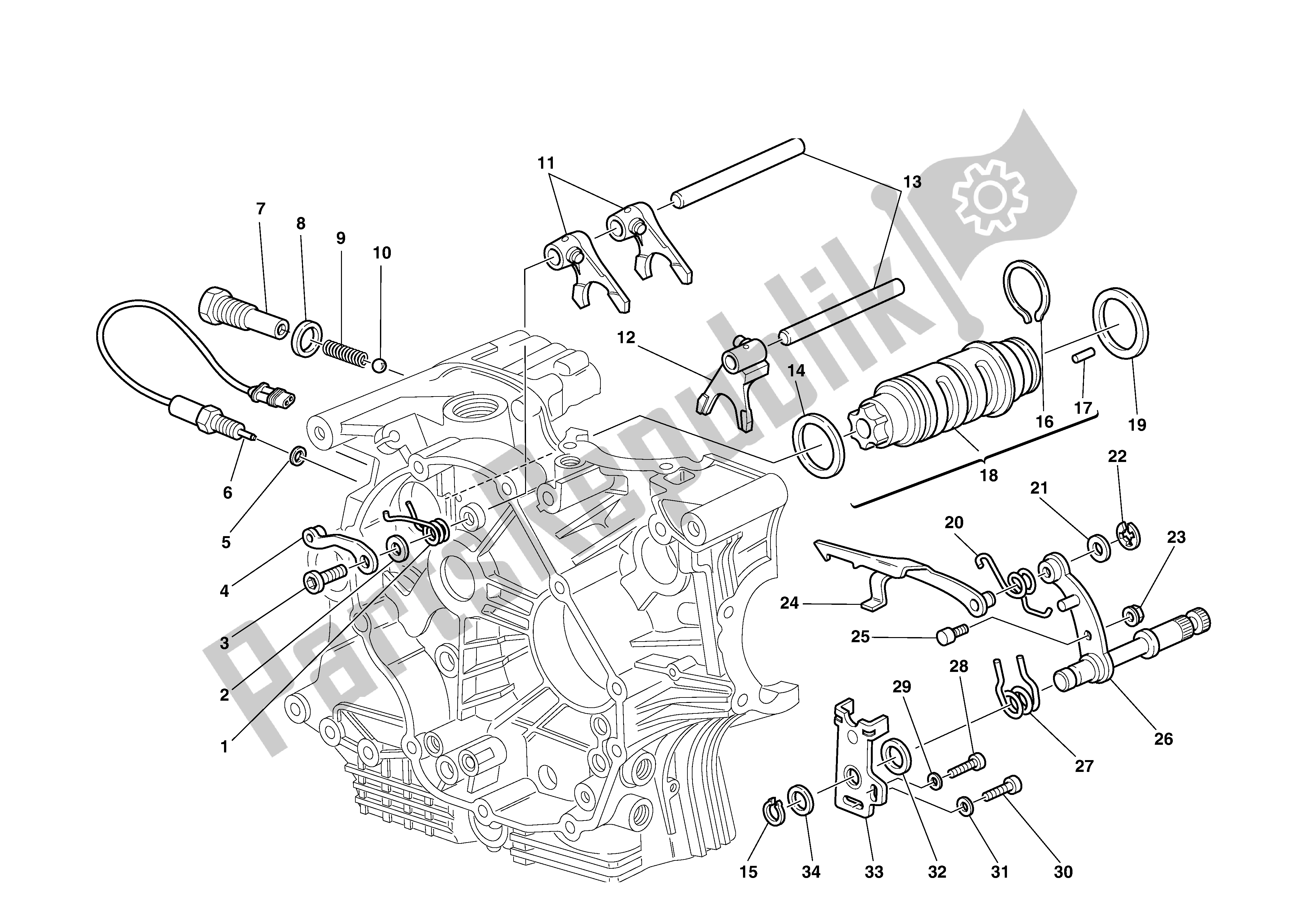 Alle onderdelen voor de Schakelen van de Ducati Monster S4 916 2002