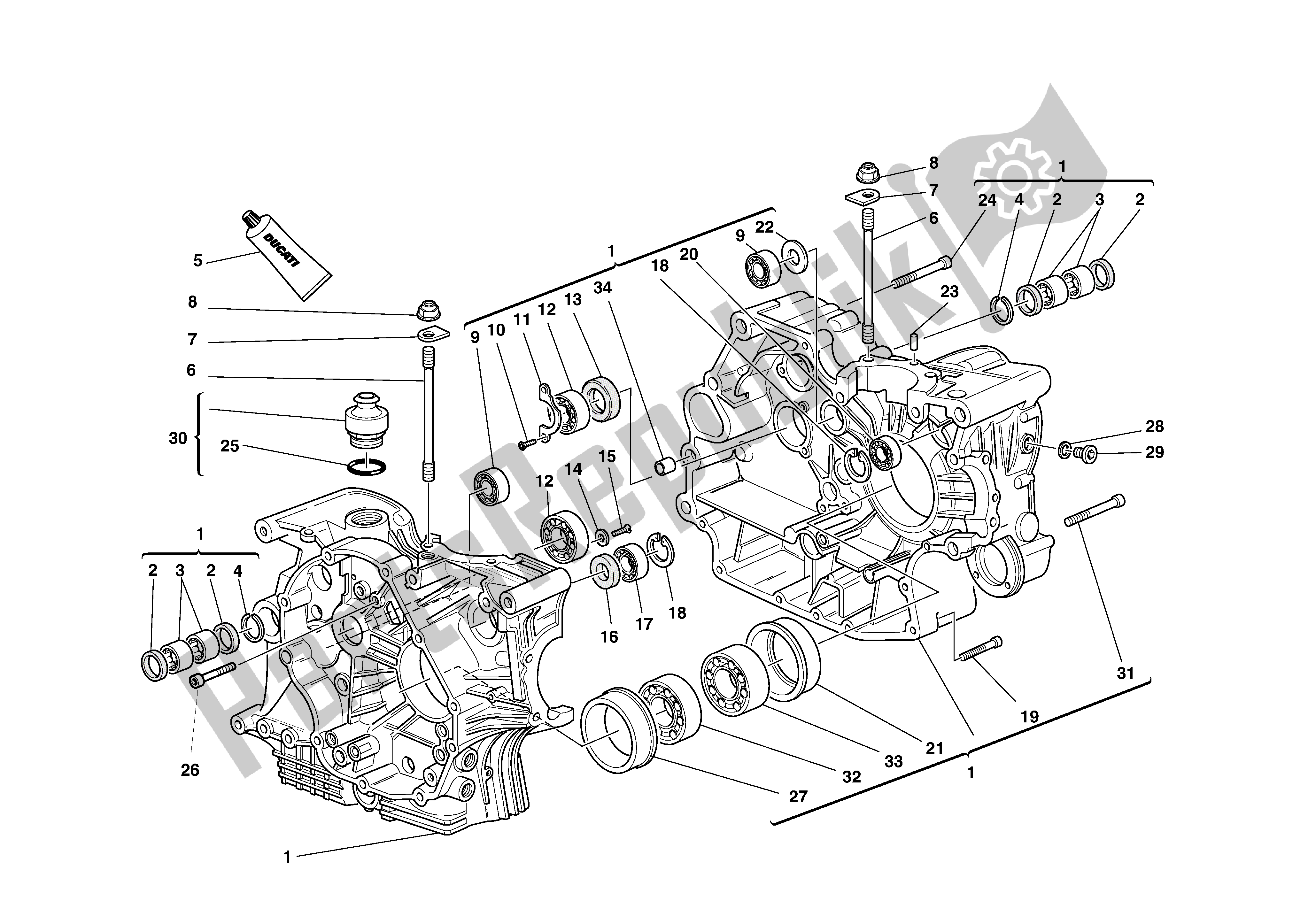 Alle onderdelen voor de Halve Carters van de Ducati Monster S4 916 2002