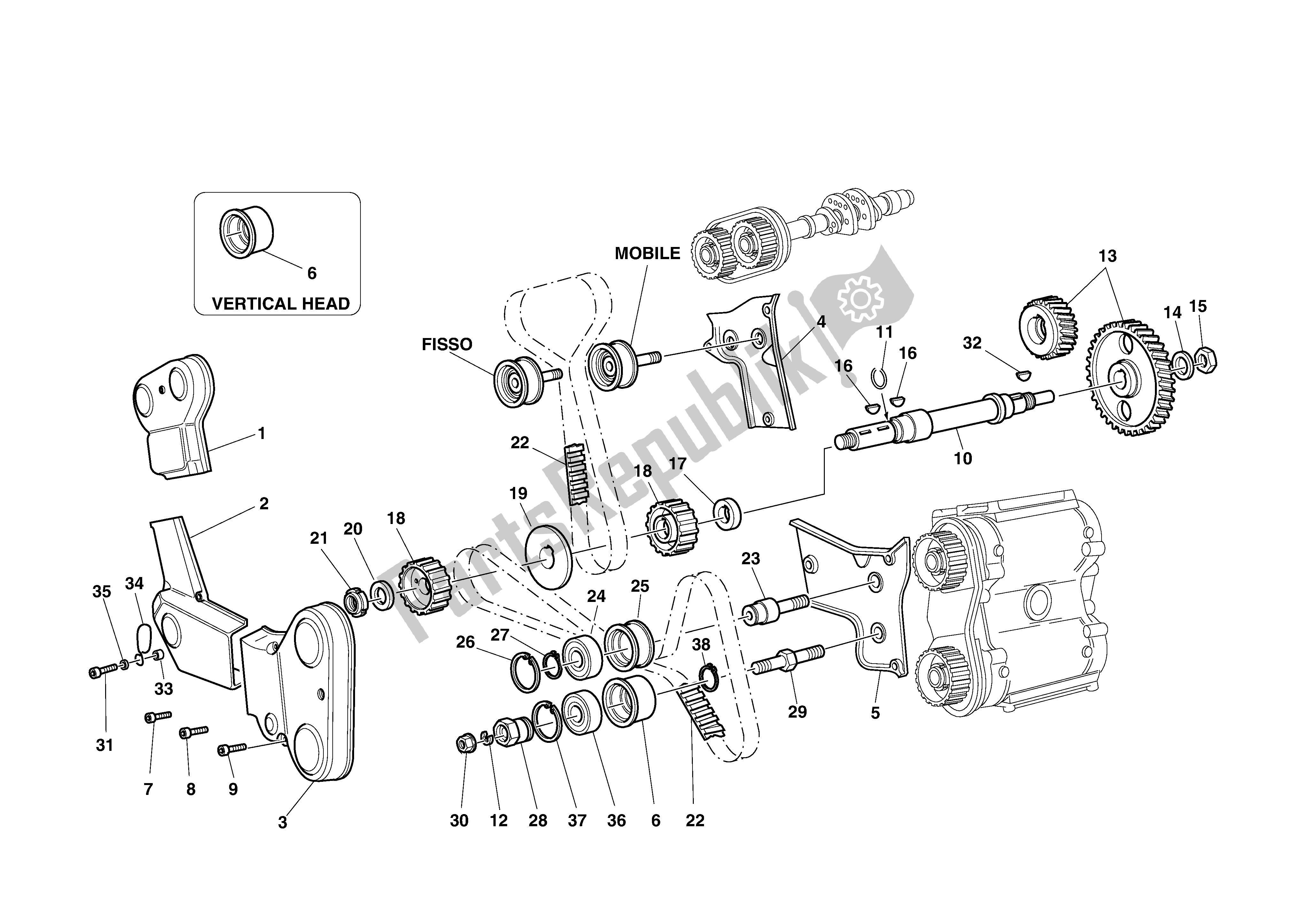 All parts for the Timing of the Ducati Monster S4 916 2002